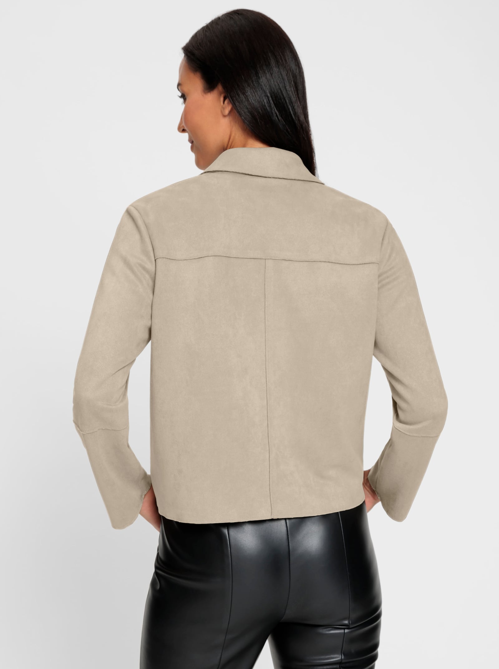 heine Lederimitatjacke mit aufgesetzten Taschen - schlamm