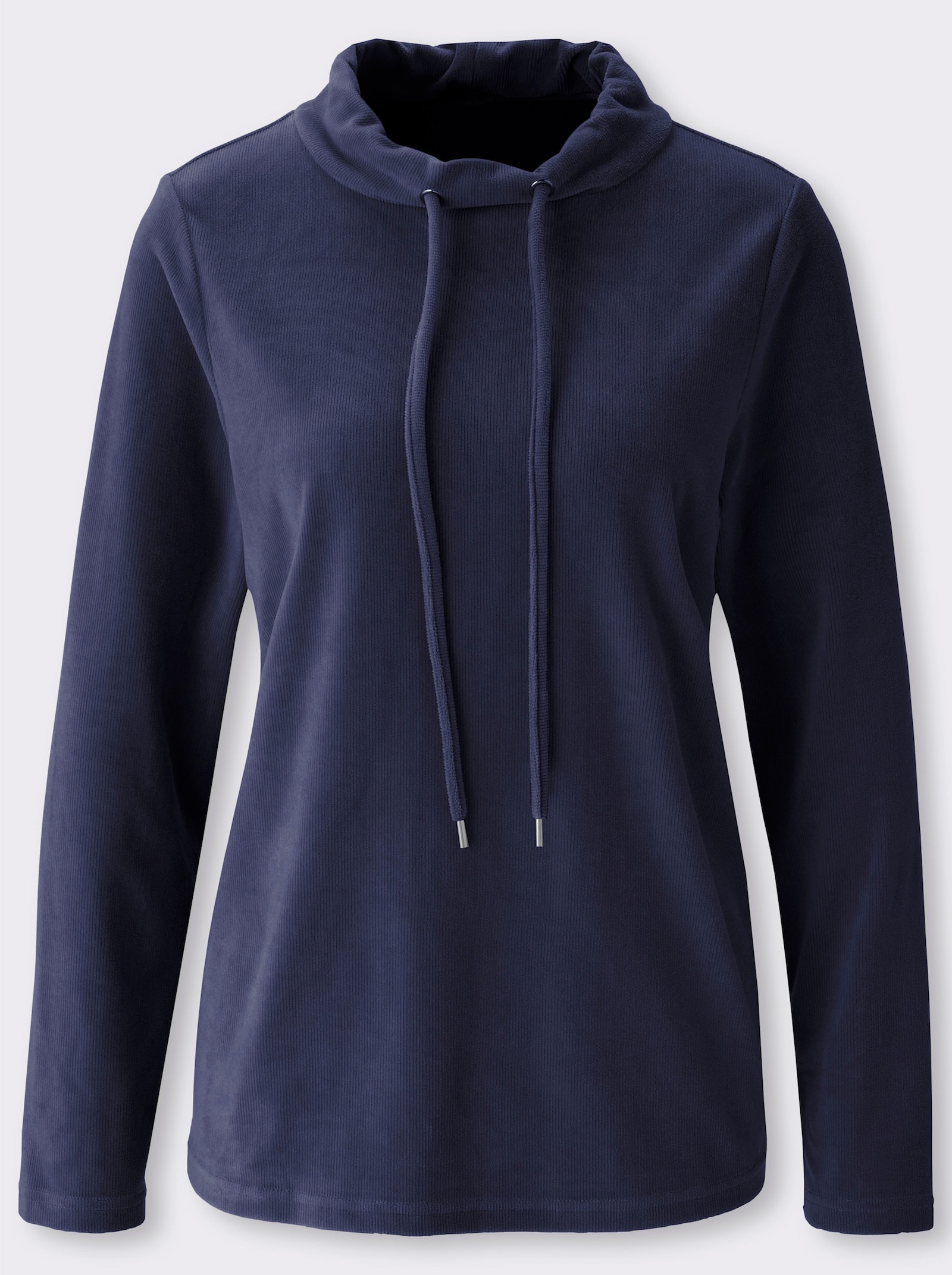 Shirt met lange mouwen van ribcord - marine