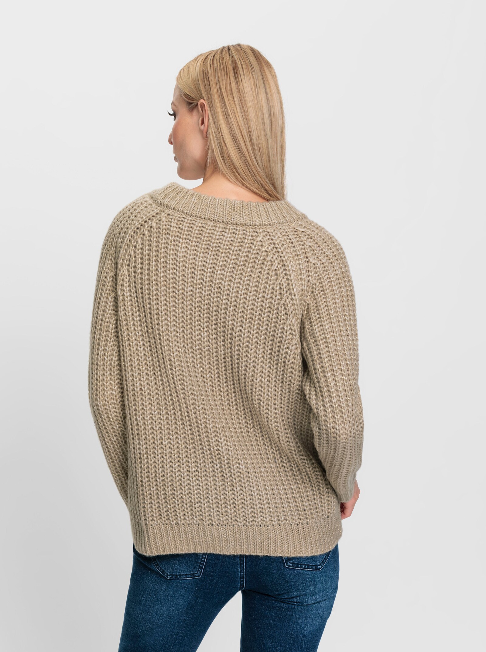 heine Strickpullover mit Glitzergarn - beige-ecru-meliert