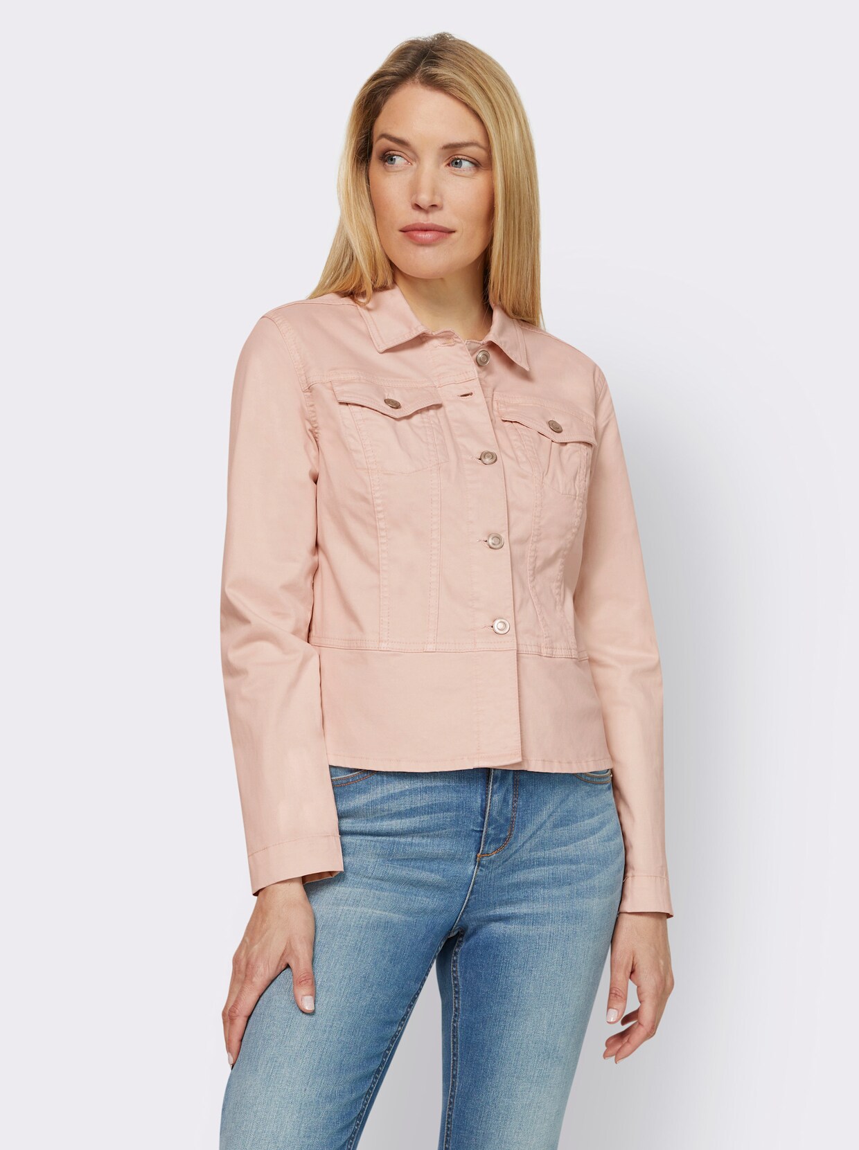 heine Veste en jean - couleur poudre