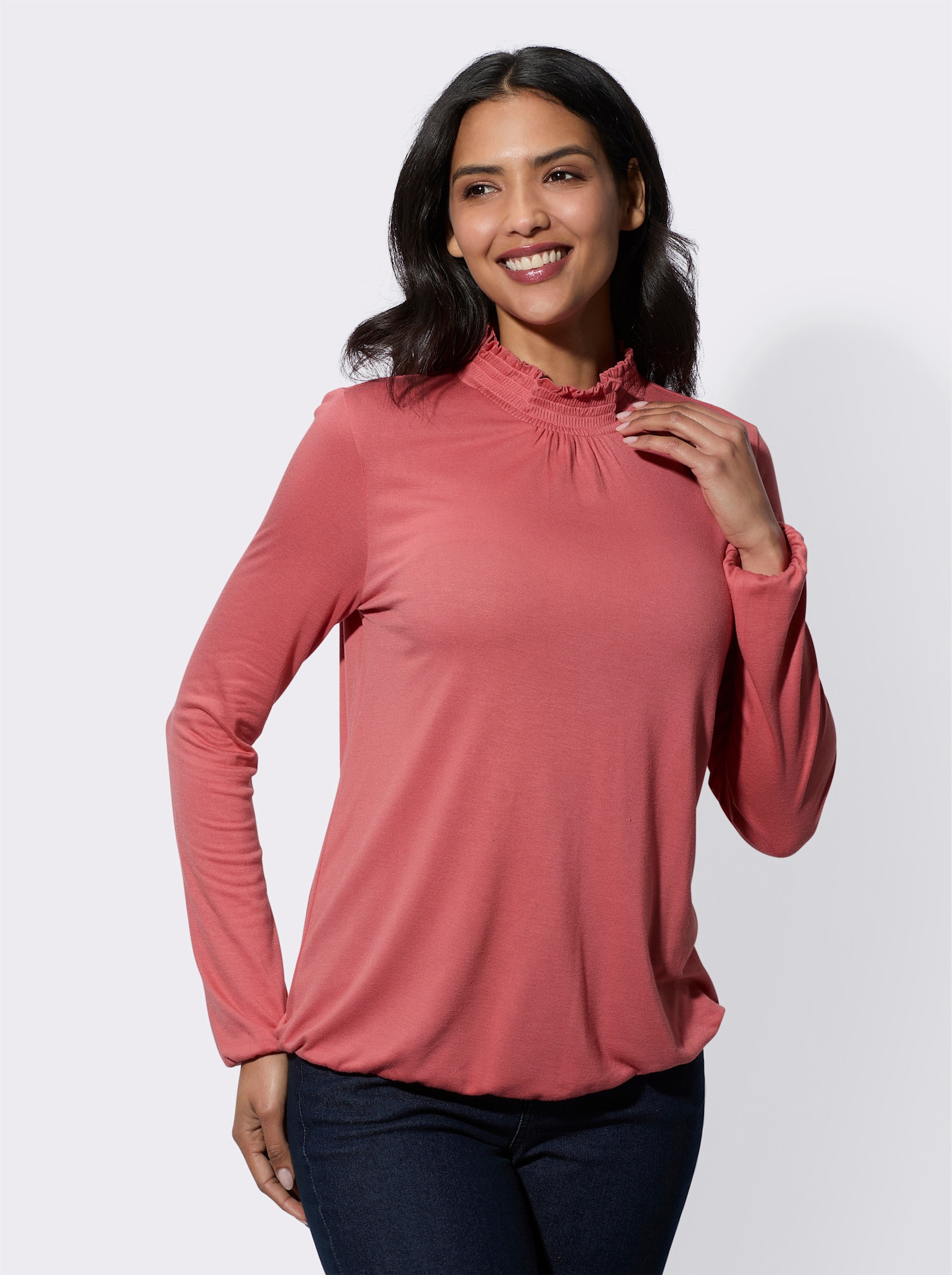 Tričko se stojáčkem z čisté viskózy - grepová