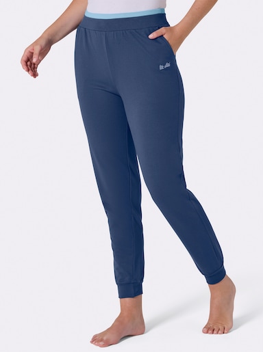 feel good Dehnbund-Hose mit Bündchen - jeansblau-aqua