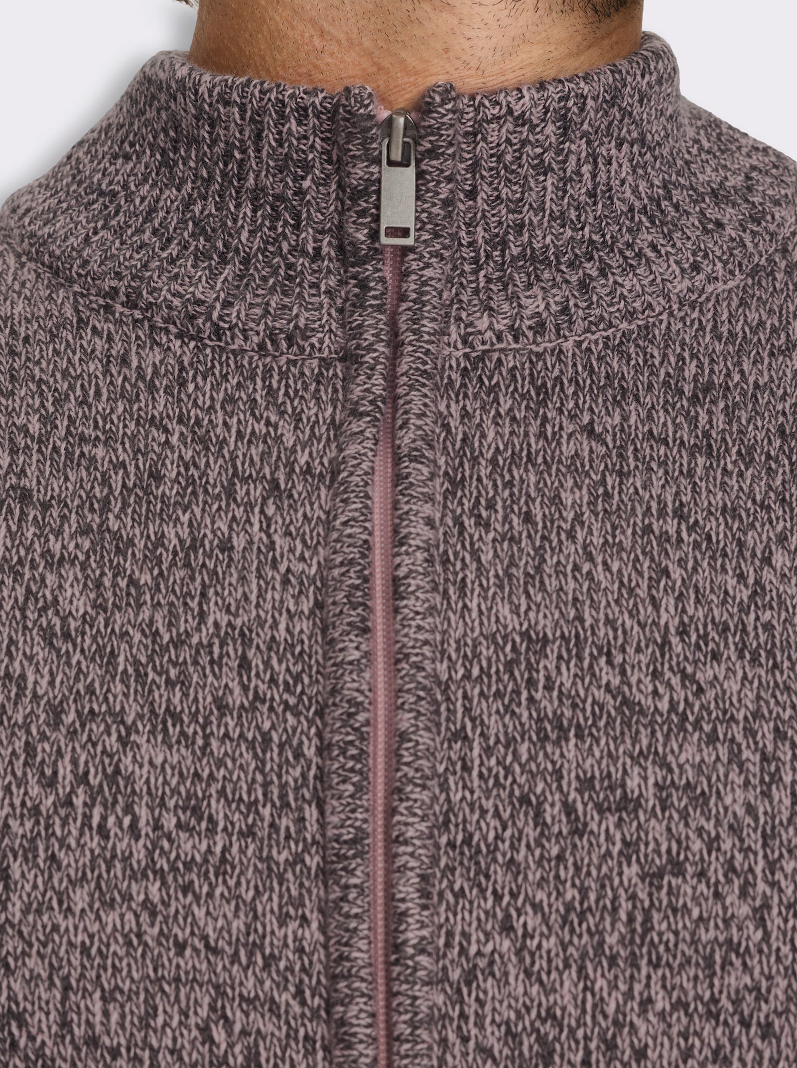 Marco Donati Strickjacke mit durchgehendem Reißverschluss - hortensie-meliert