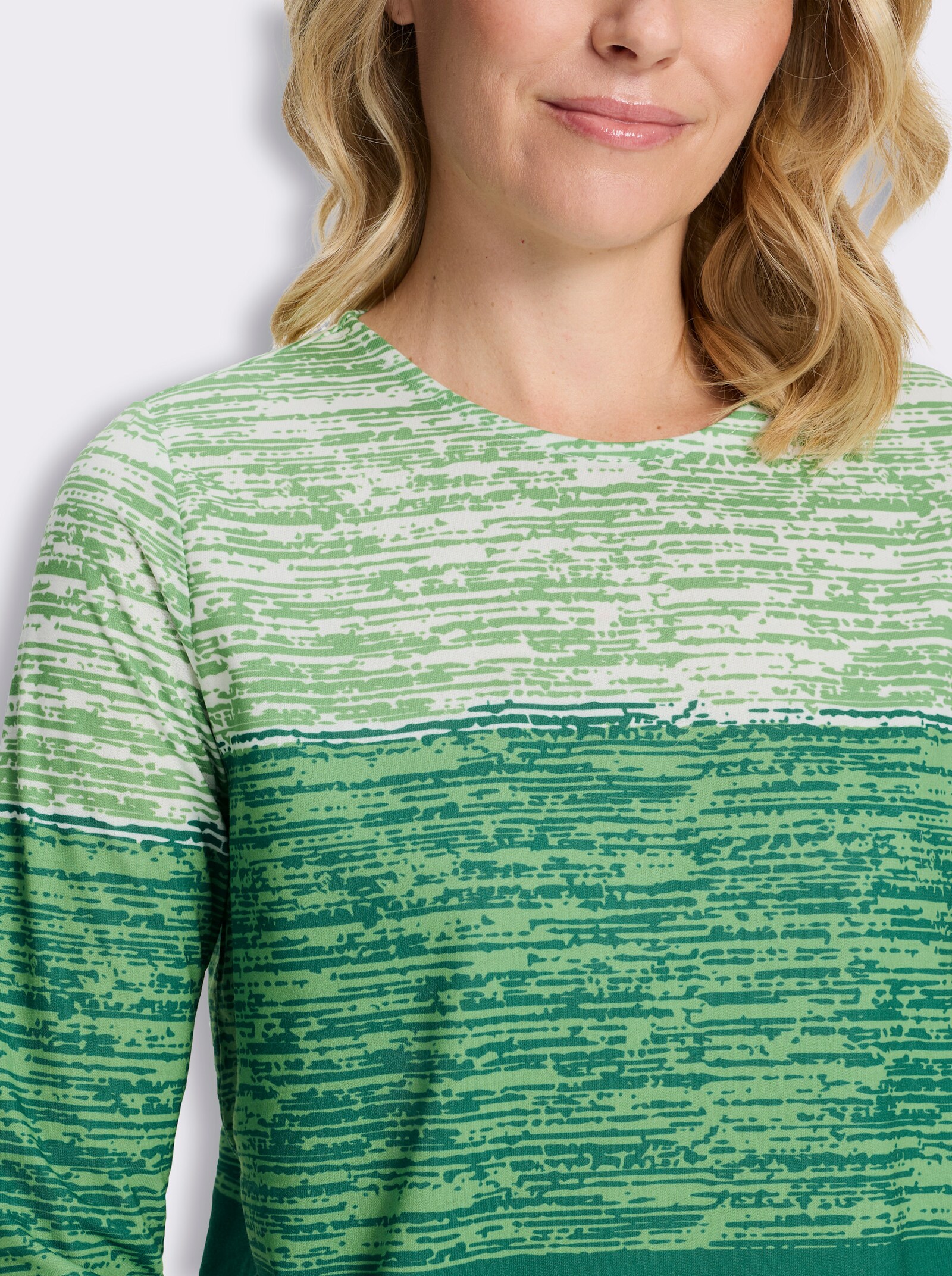Sweatshirt mit Farbverlauf-Druck - grün-apfel-bedruckt