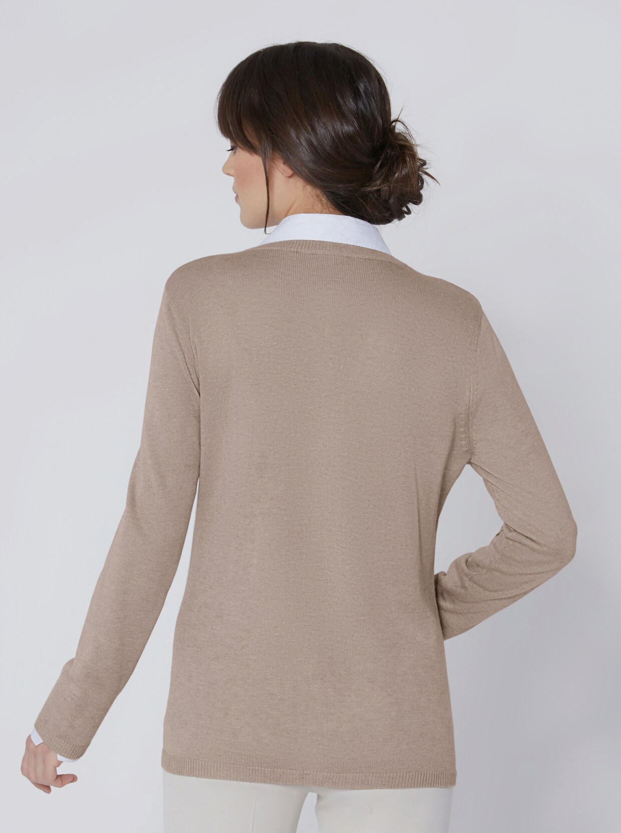 Creation L Premium Vest van zijde en kasjmier - beige gemêleerd