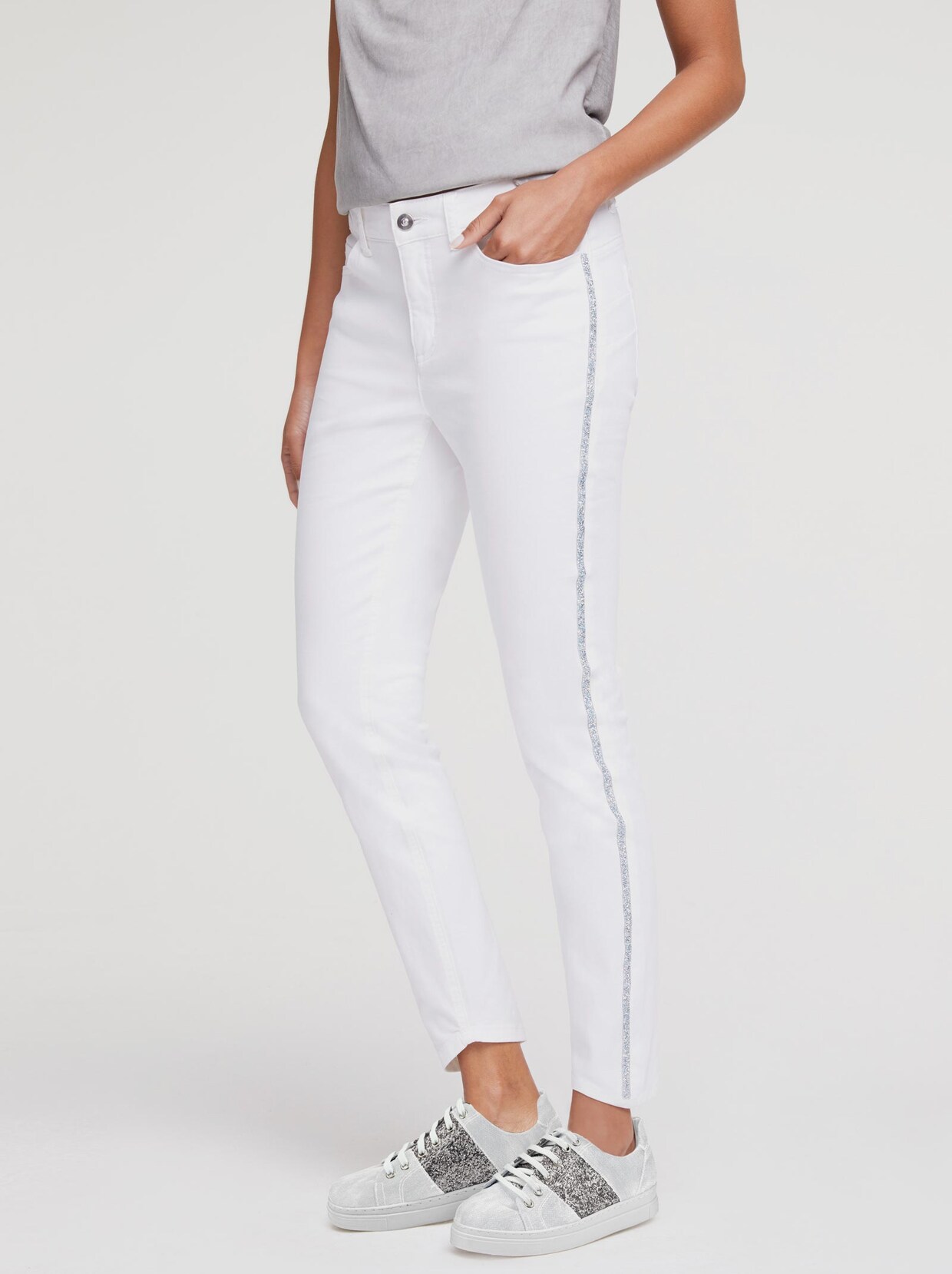 Linea Tesini Bauchweg-Jeans - weiß