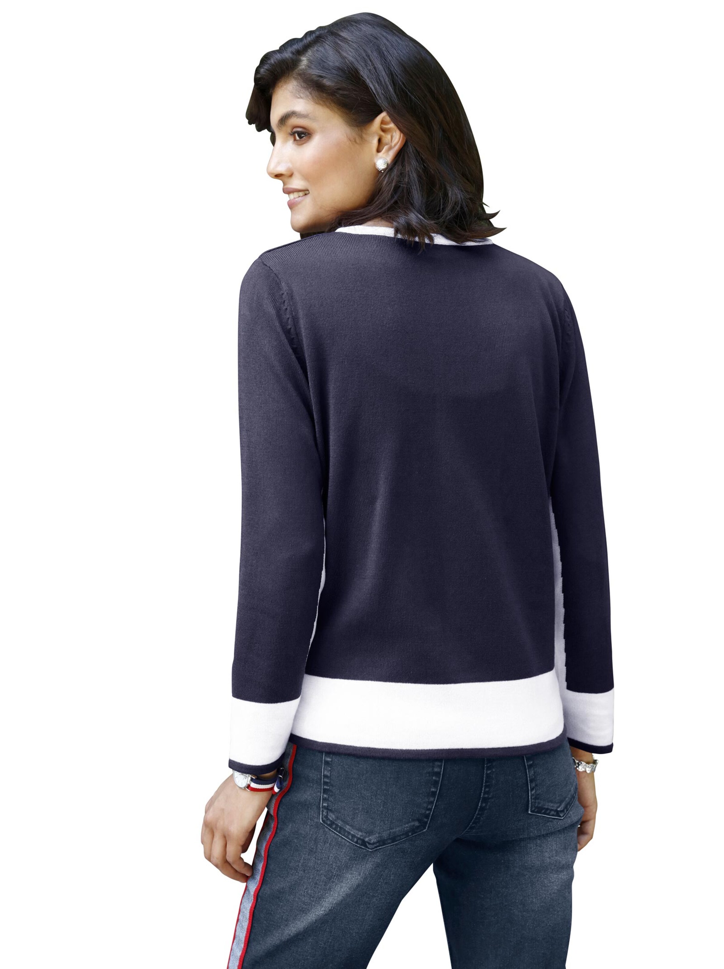 Pullover - nachtblau-weiß