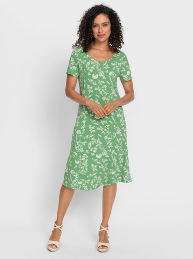 Jerseykleid im floralen Muster - apfel-ecru-bedruckt