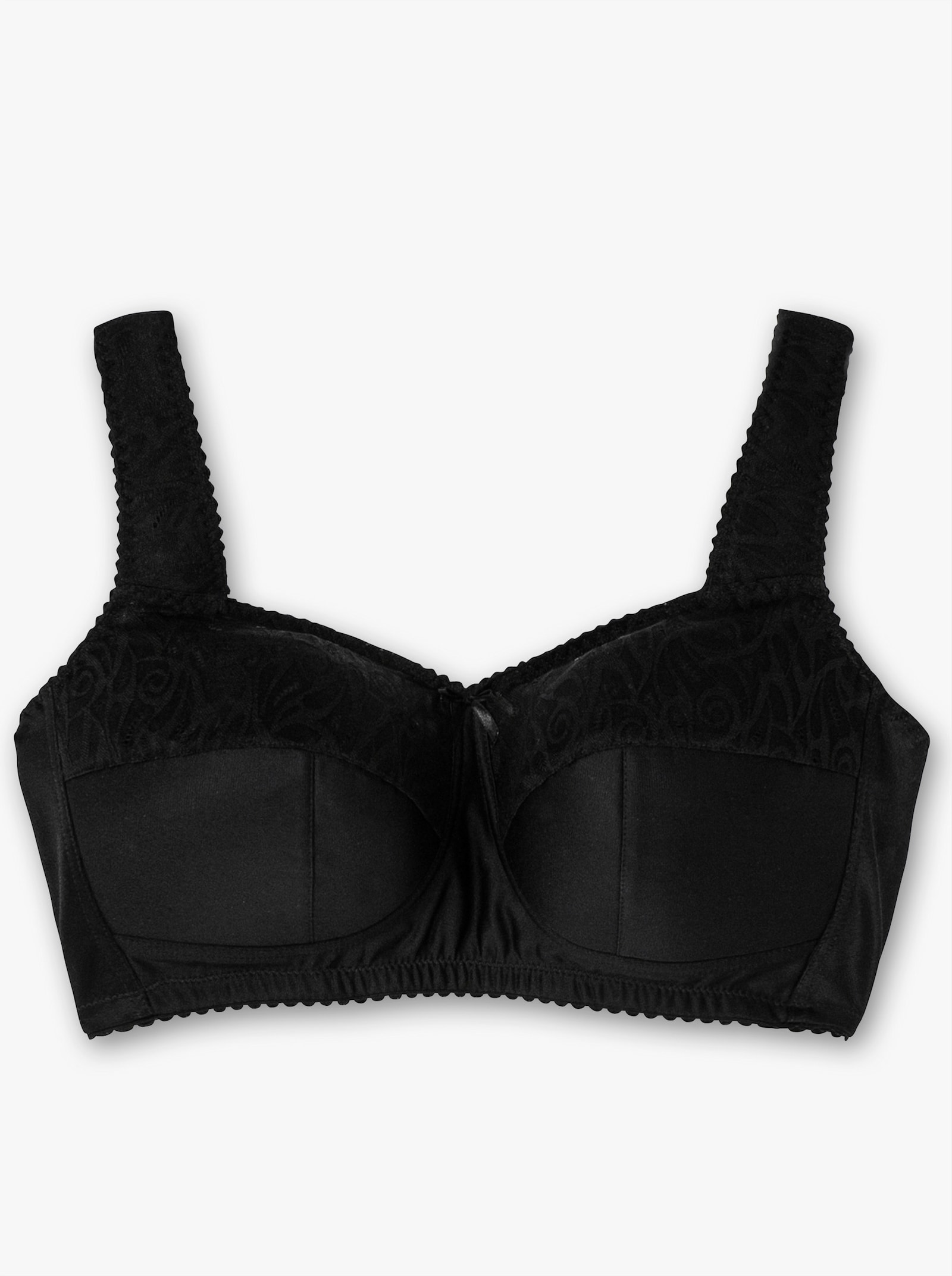 sheego Entlastungs-BH ohne Bügel mit transparenter Spitze - schwarz