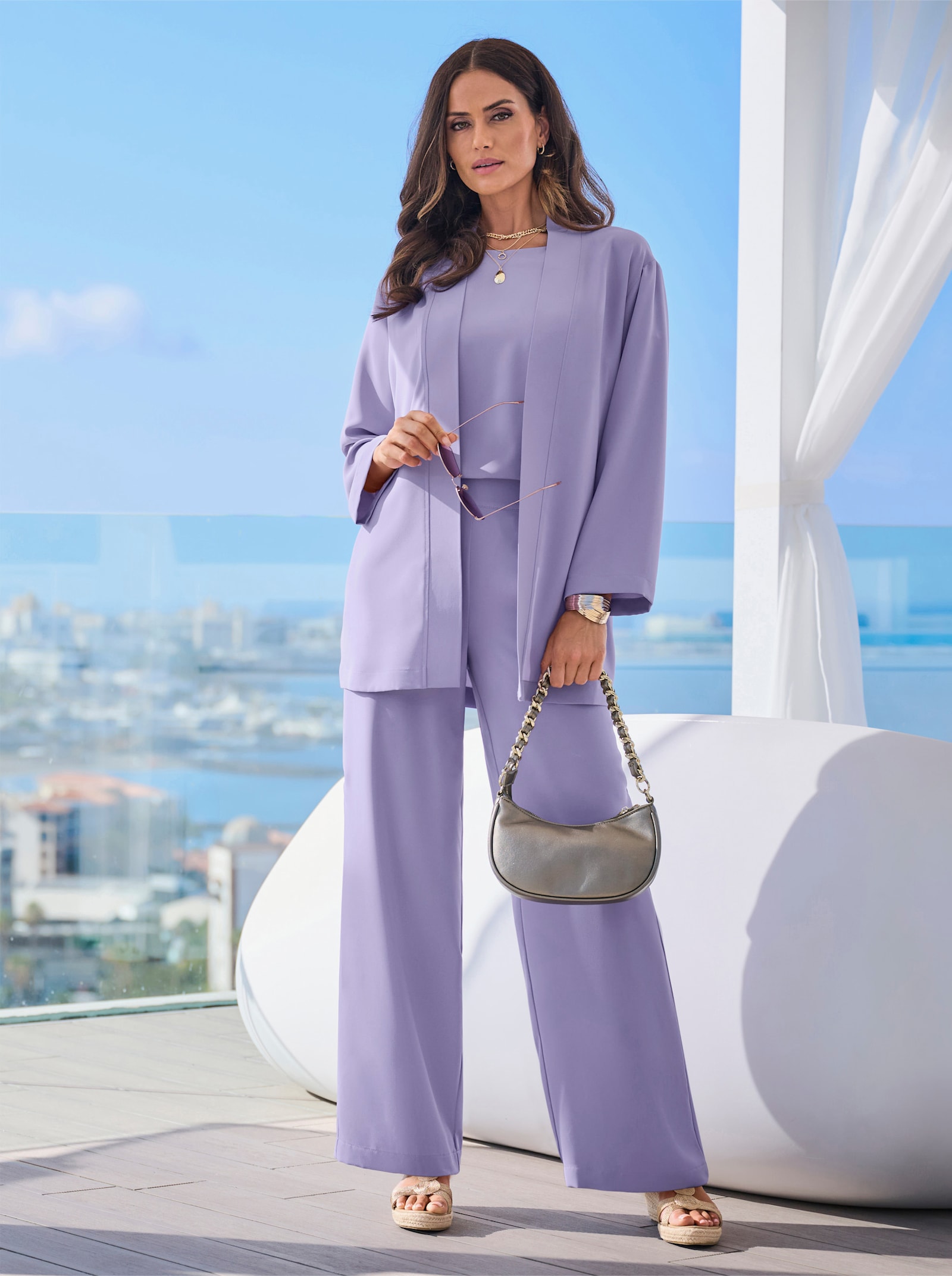 heine Anzug 3-teilig mit Schlupfhose - lavendel