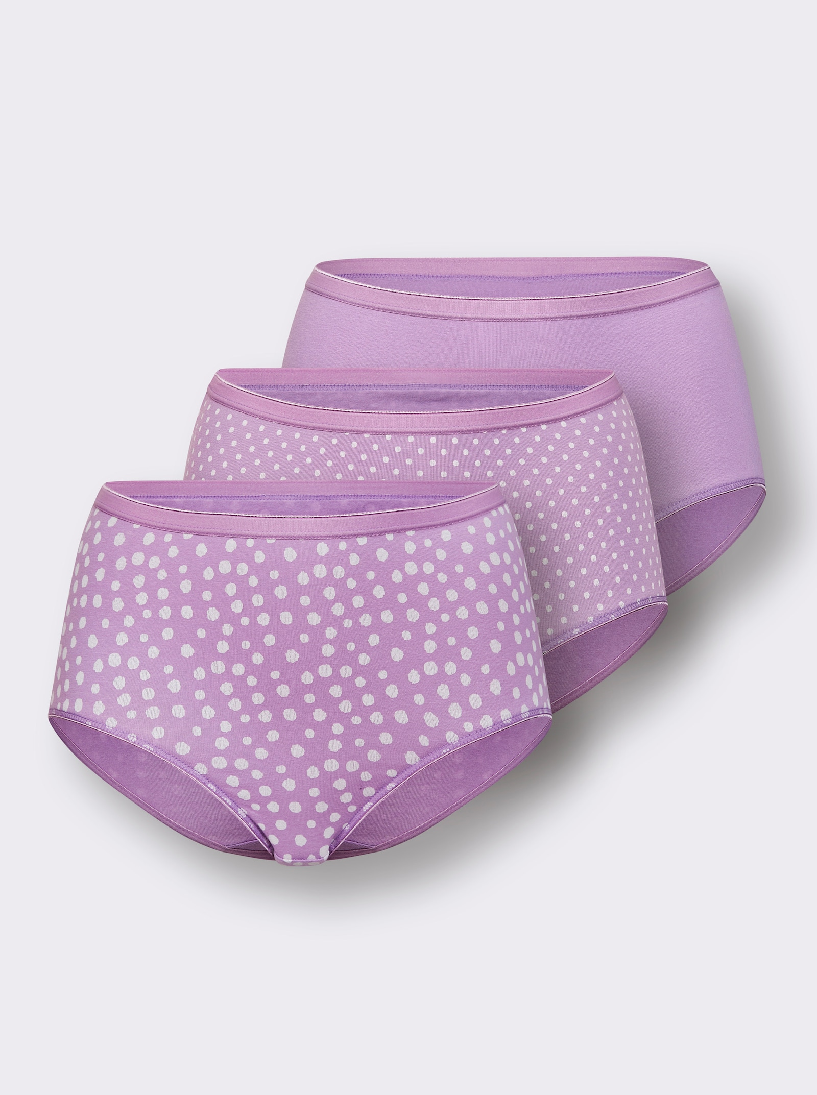wäschepur Taillenslip mit Softgummi-Bund - 2x orchidee-bedruckt + 1x orchidee