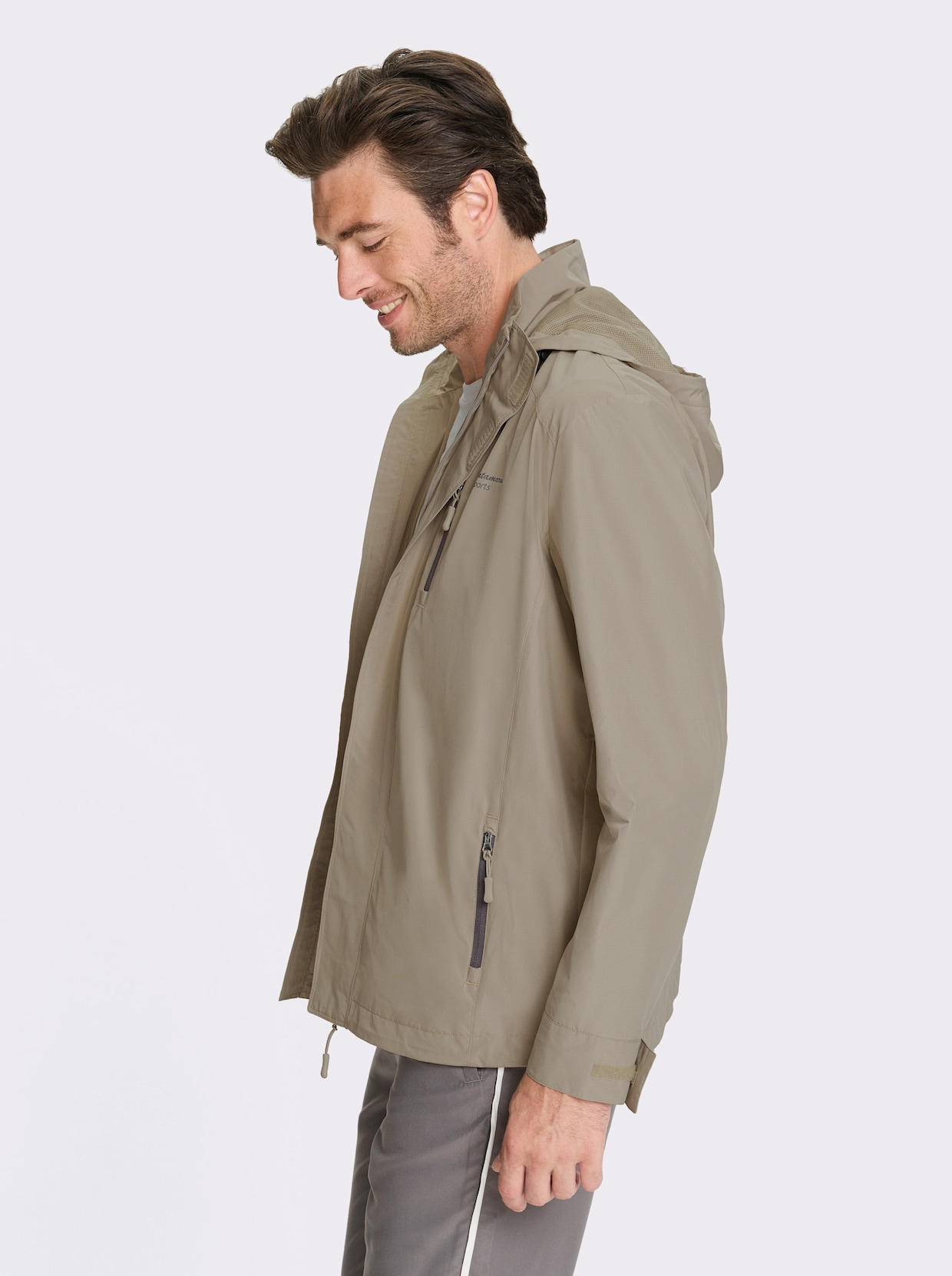 Catamaran Sports Funktionsjacke mit abnehmbarer Kapuze - schlamm