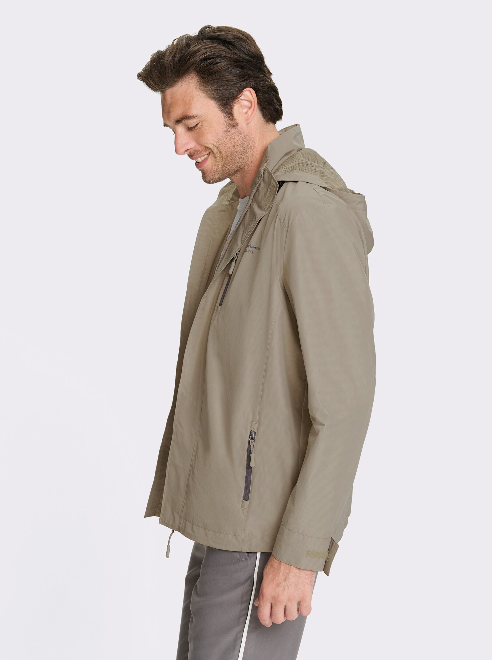 Catamaran Sports Functioneel jack met afneembare capuchon - leem