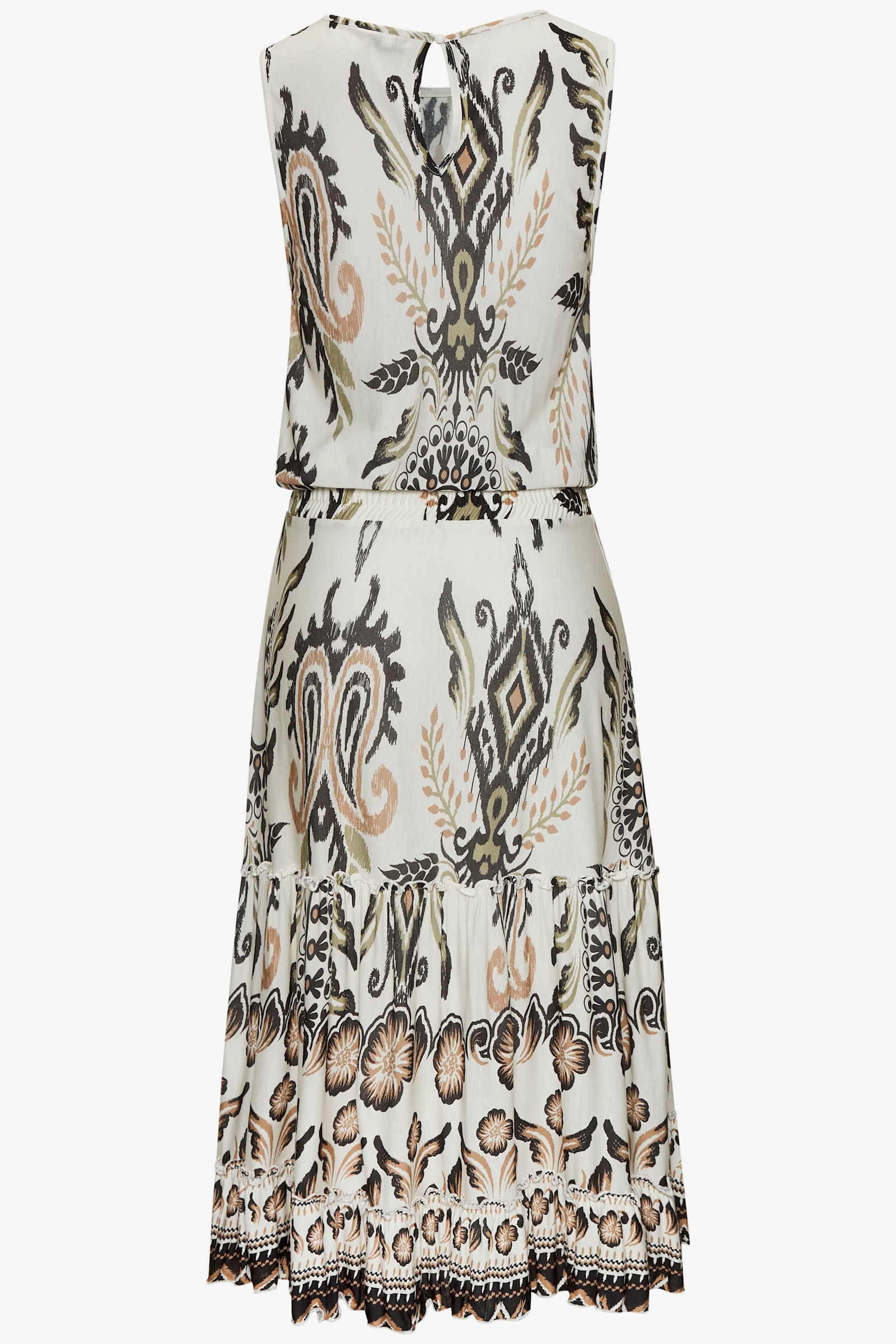 Buffalo Volantkleid - sand-khaki bedruckt