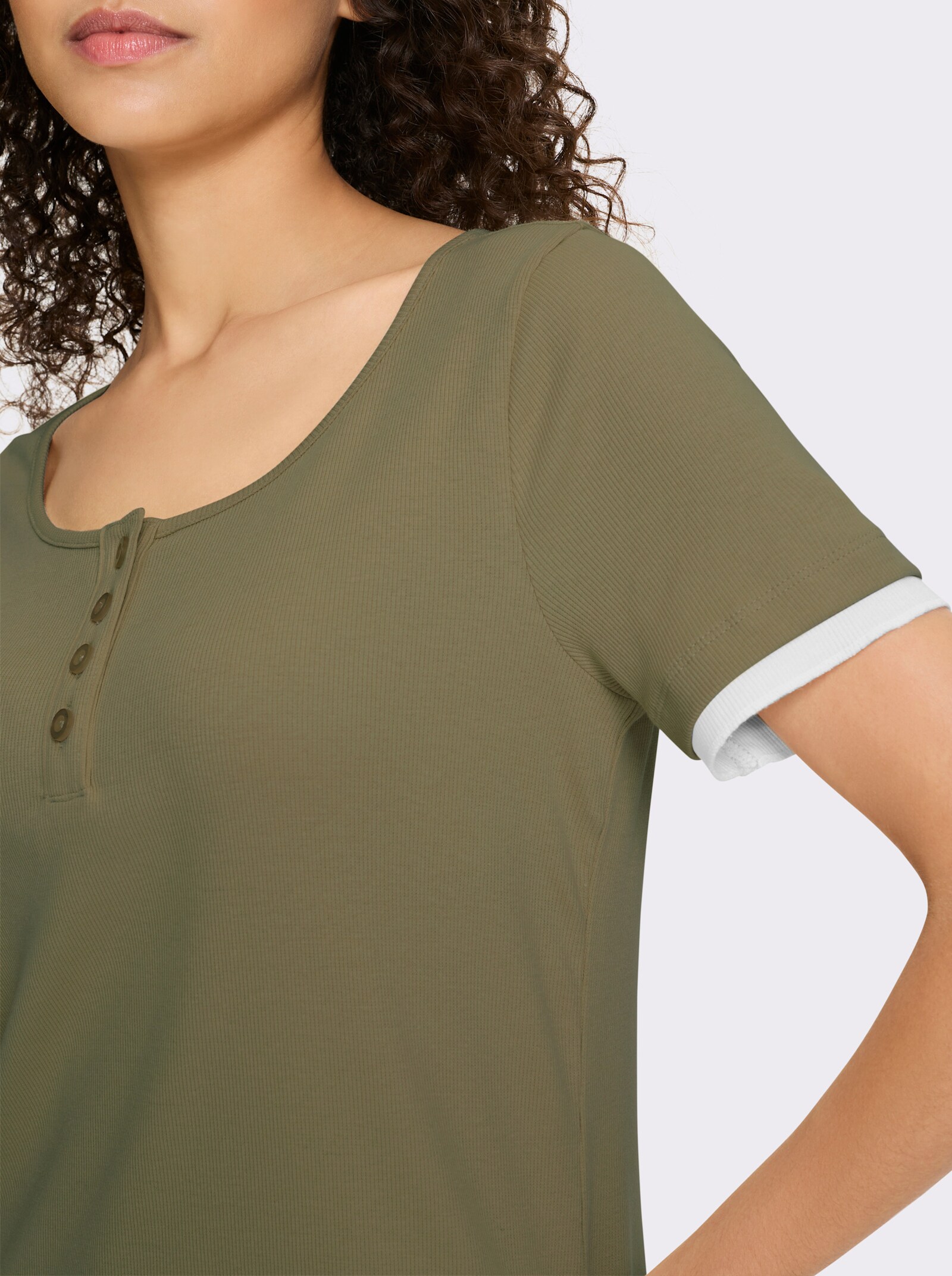 heine Shirt im 2-in-1-Look - khaki