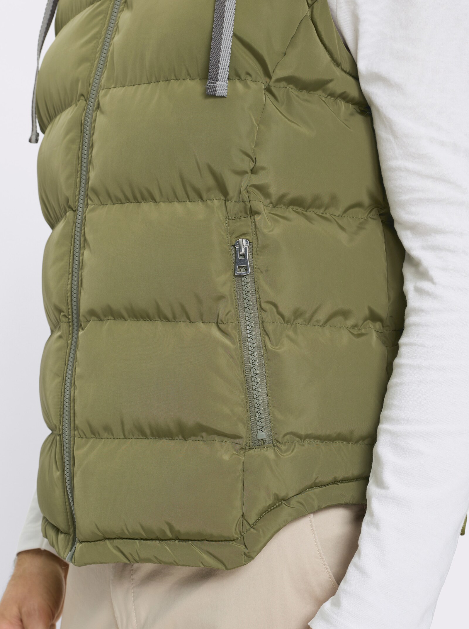 Marco Donati Steppweste mit Kapuze, abtrennbar - oliv