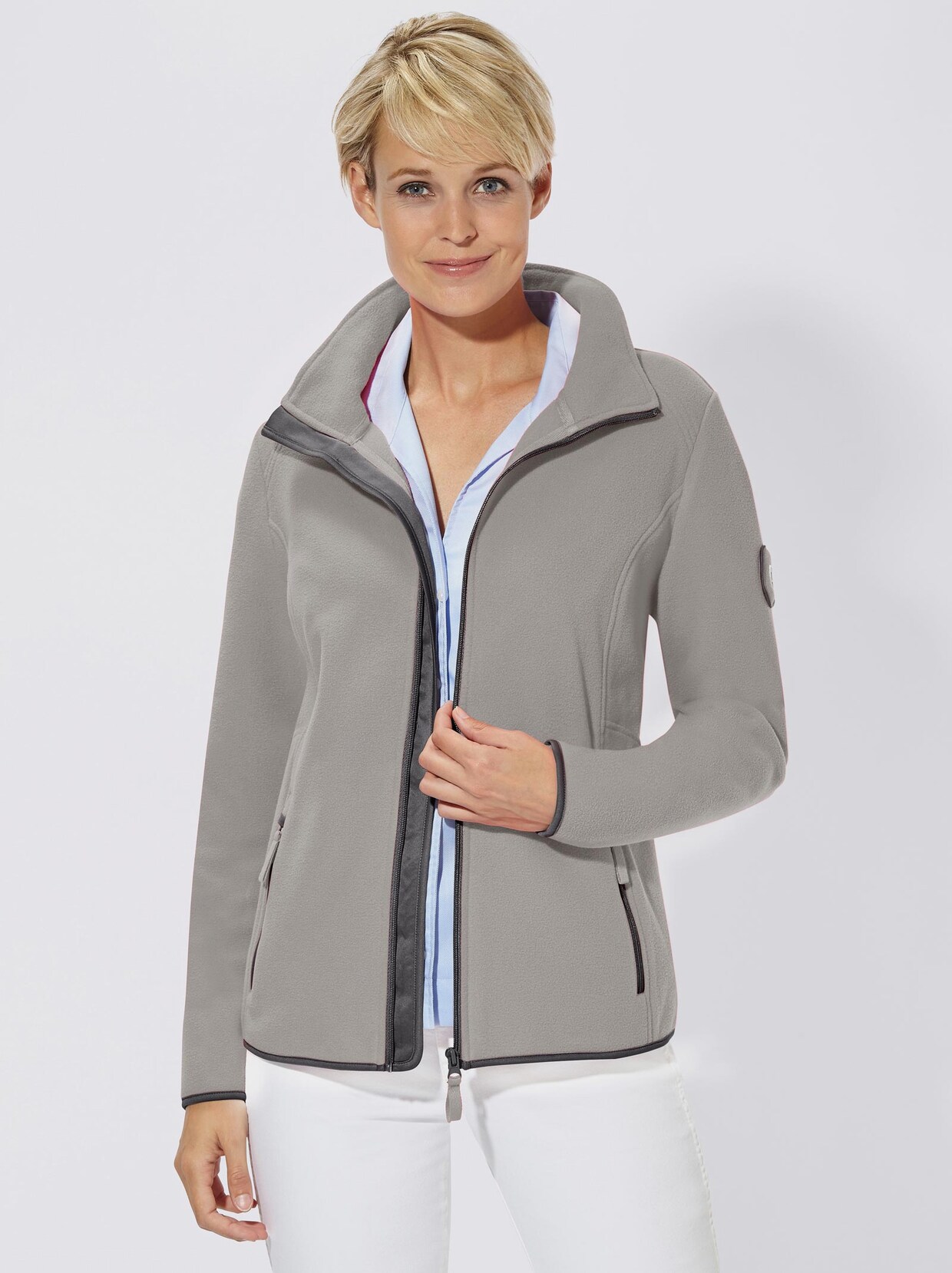 Fleecejacke - stein