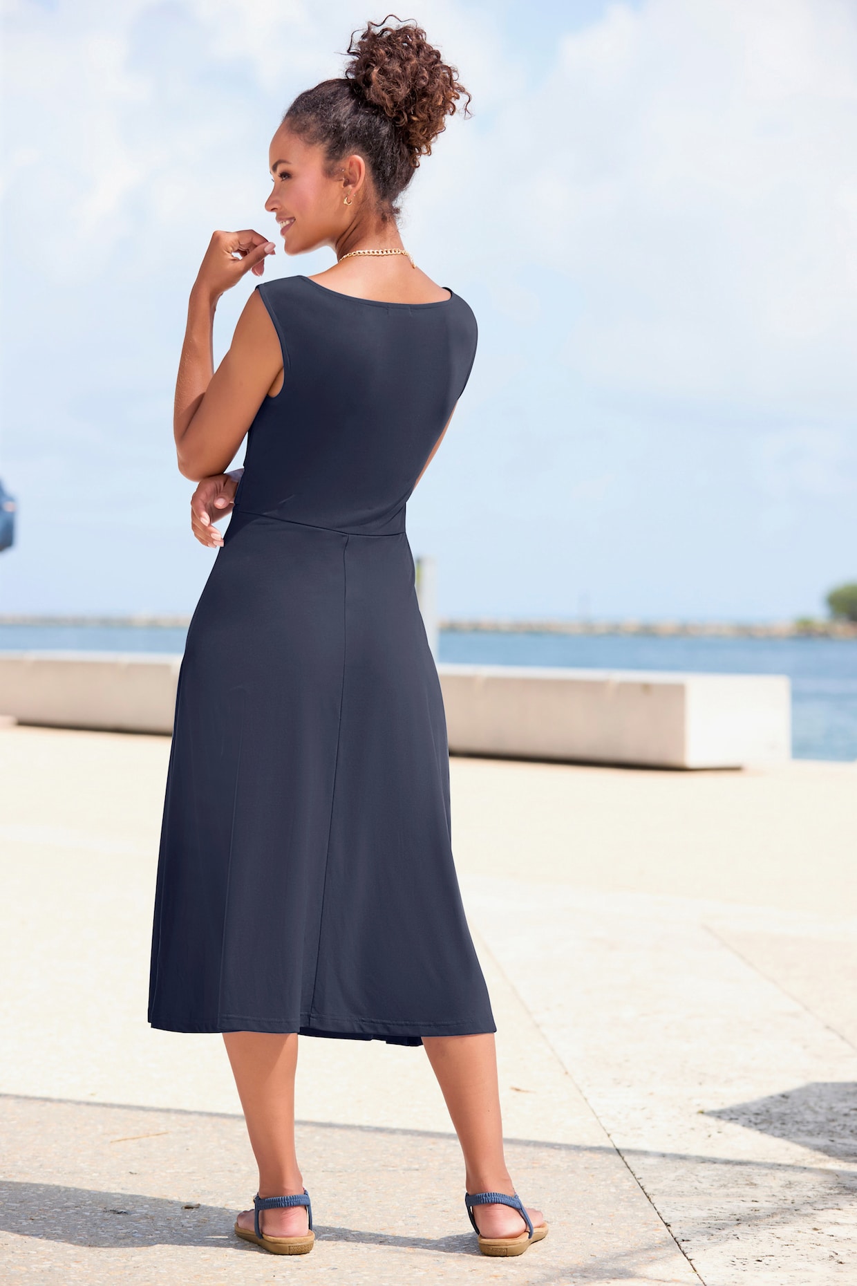 LASCANA Midi-jurk - blauw