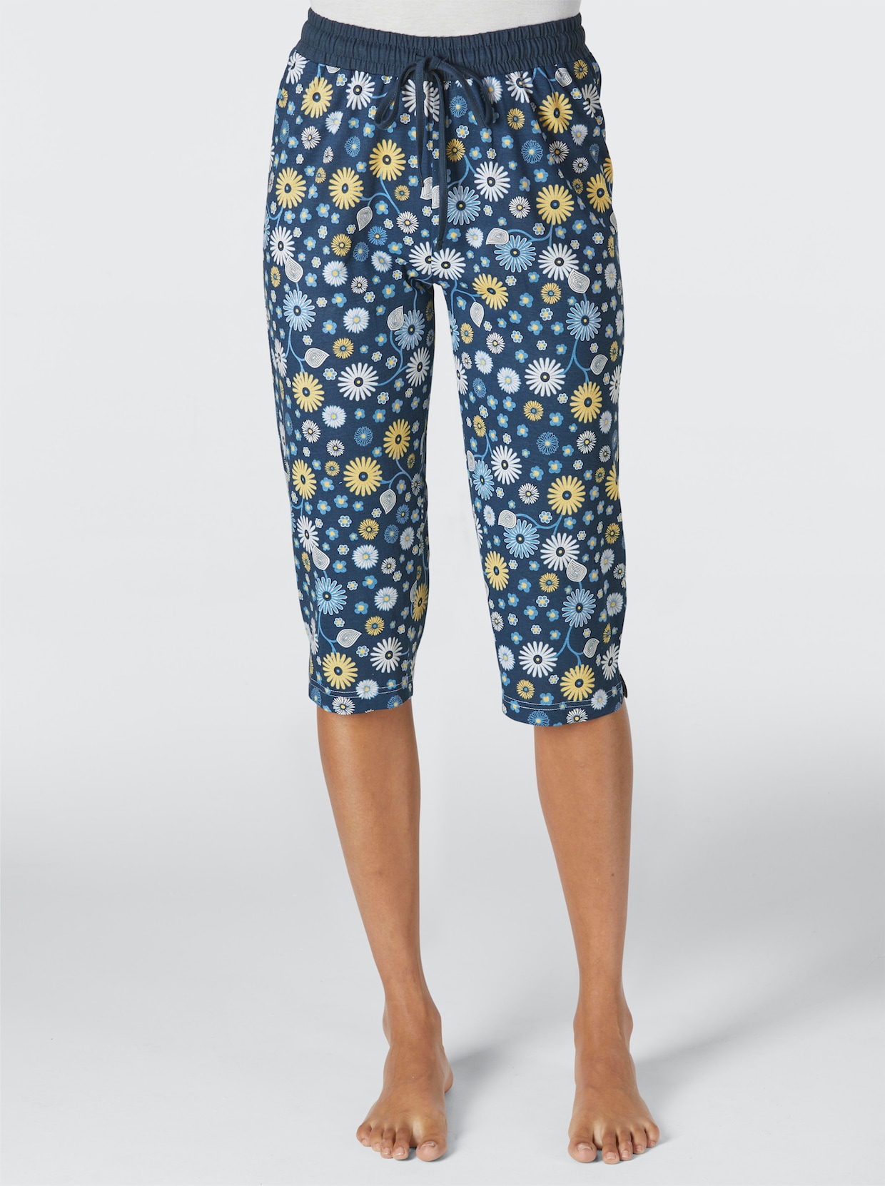 wäschepur Capri-legging - donkerblauw geprint