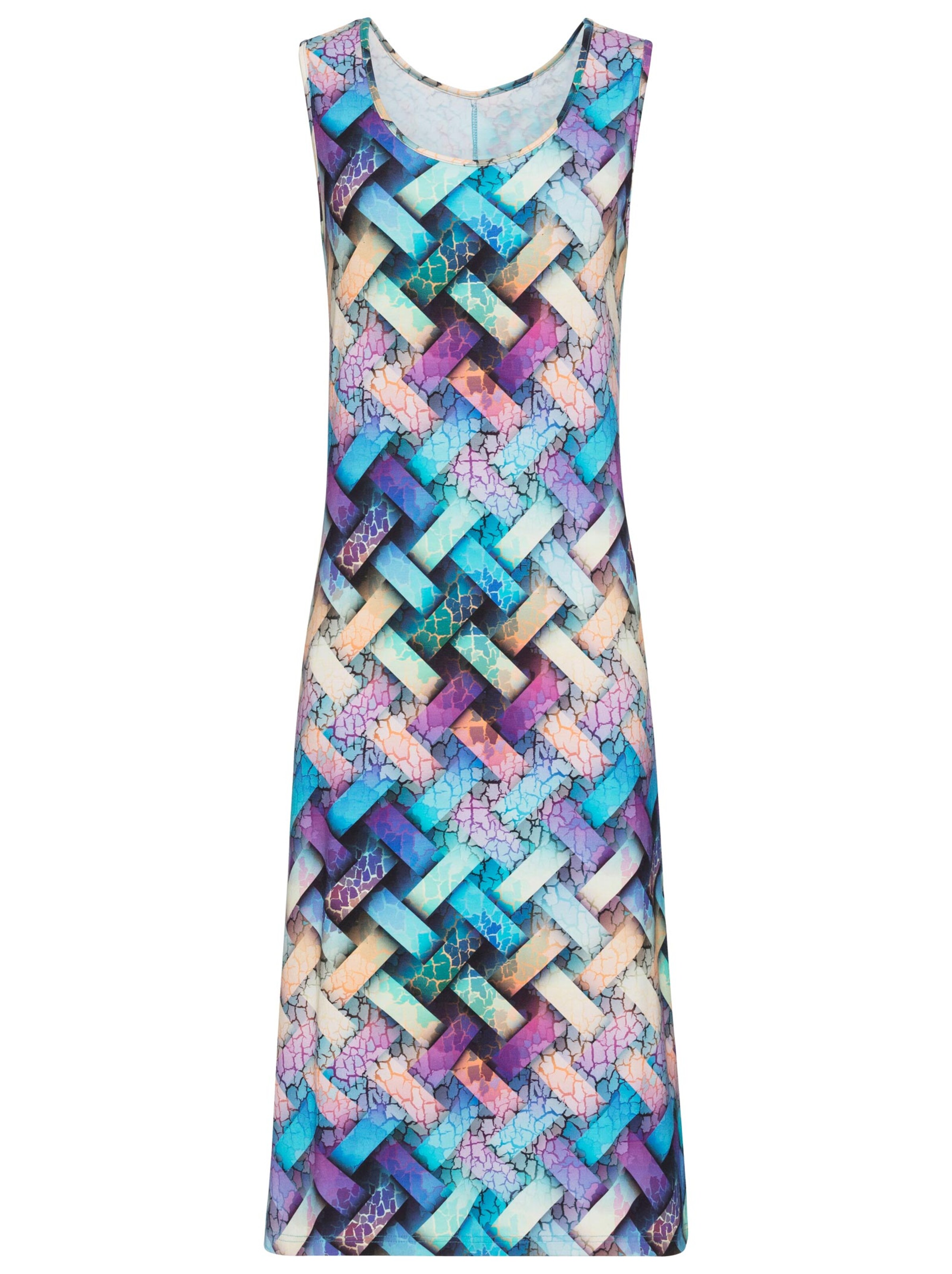 Sommerkleid - türkis-lila-gemustert