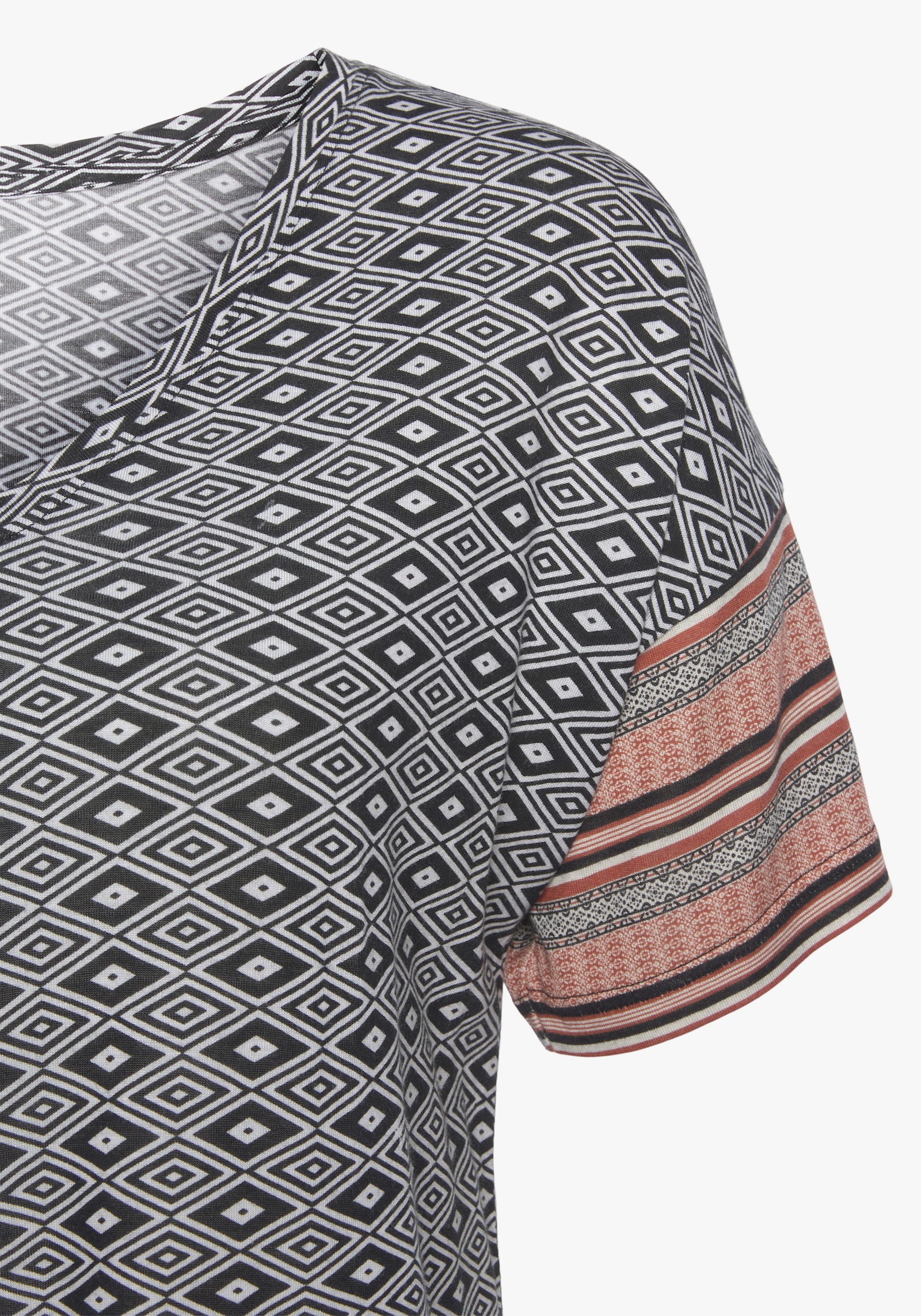 Vivance Dreams Pyjamaoberteil - braun gemustert