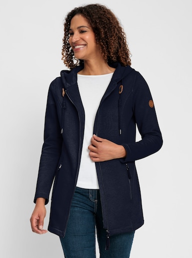 Sweatjacke mit 2-Wege-Reißverschluss - marine