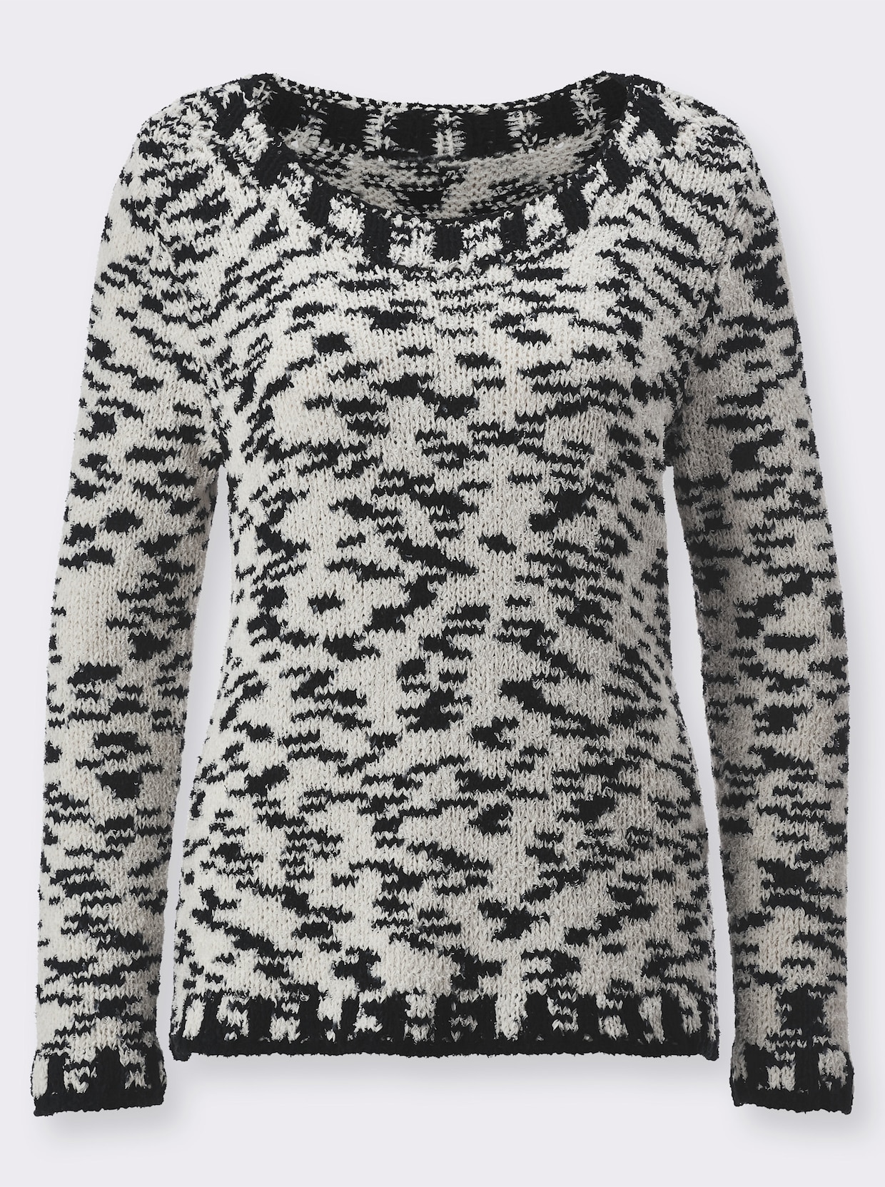 Pullover met lange mouwen - ecru/zwart gedessineerd