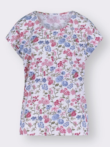 Tričko s krátkymi rukávmi so zníženými prieramkami - biela potlač