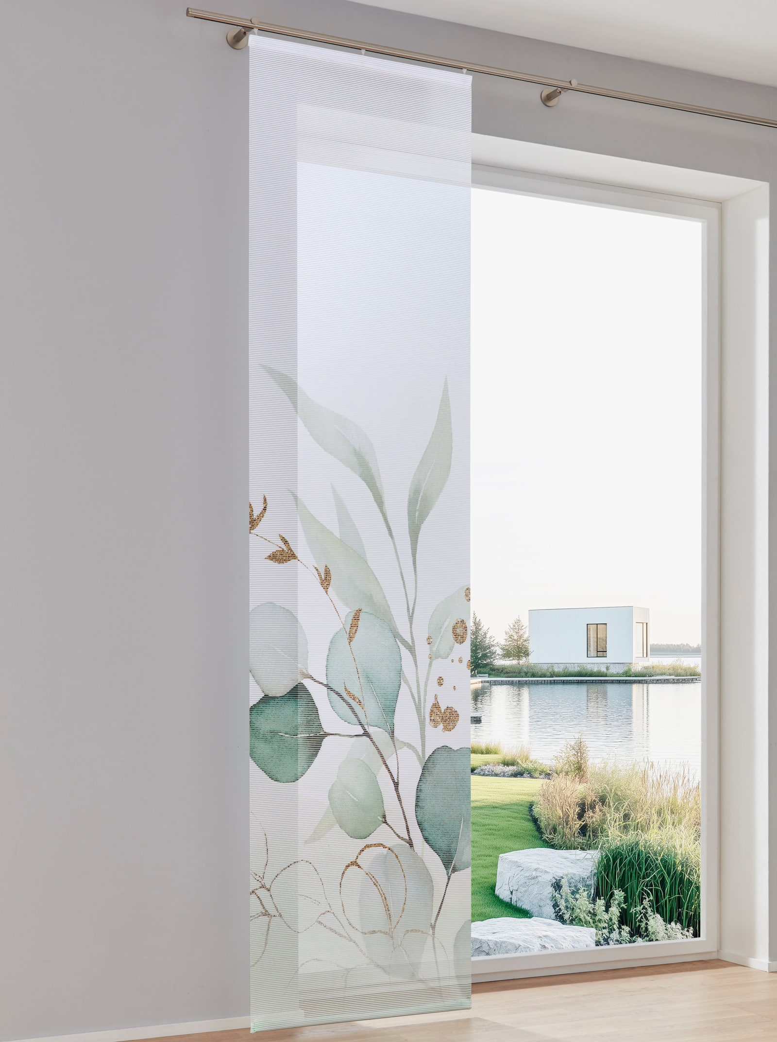 heine home schuifgordijn - wit geprint