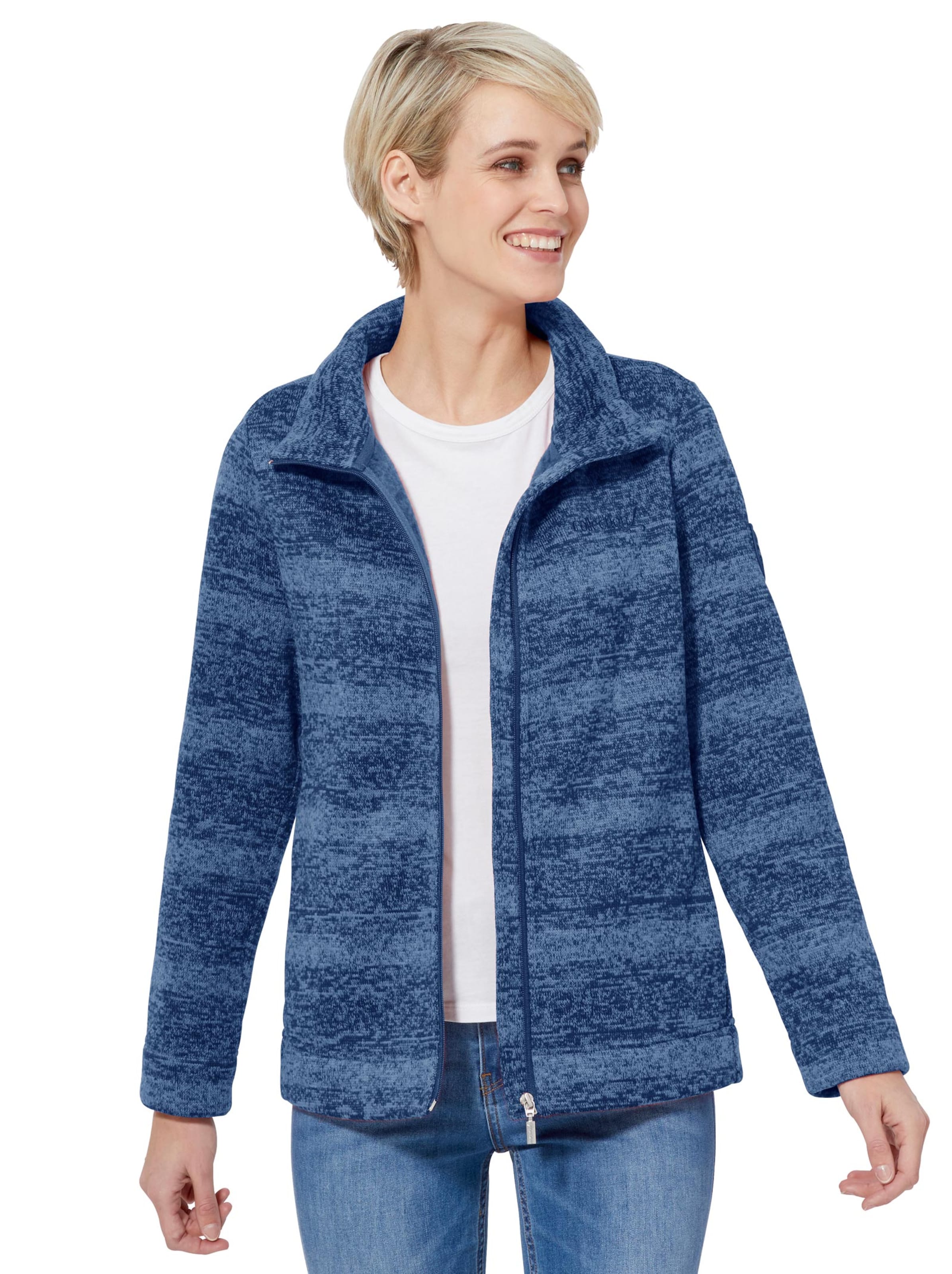 Fleece-Jacke - blau-meliert