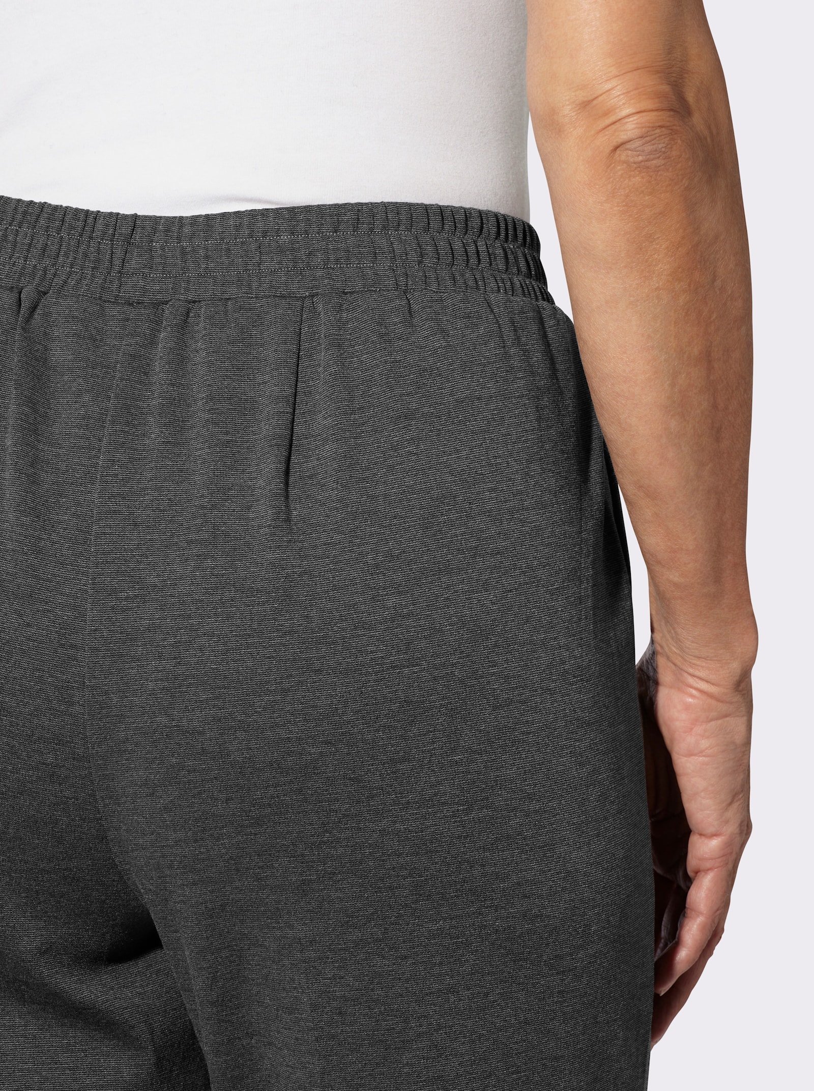 Bügelfaltenhose in Interlock-Qualität - anthrazit-meliert