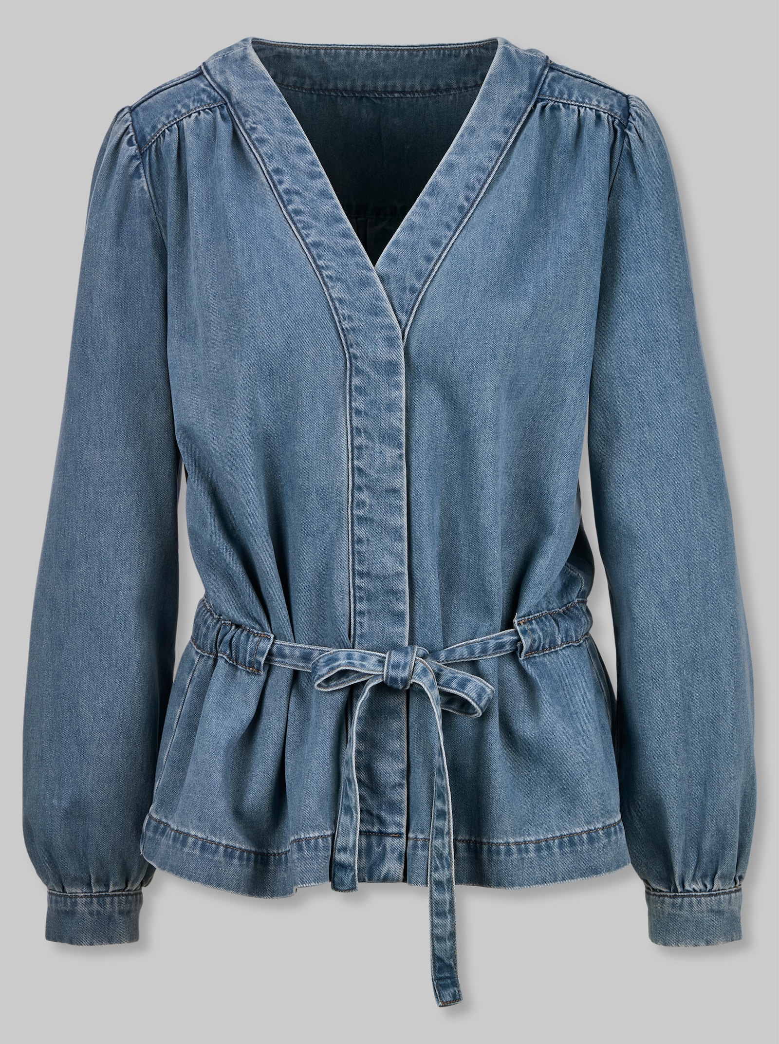 heine Jeansbluse mit Bindegürtel - blue-bleached