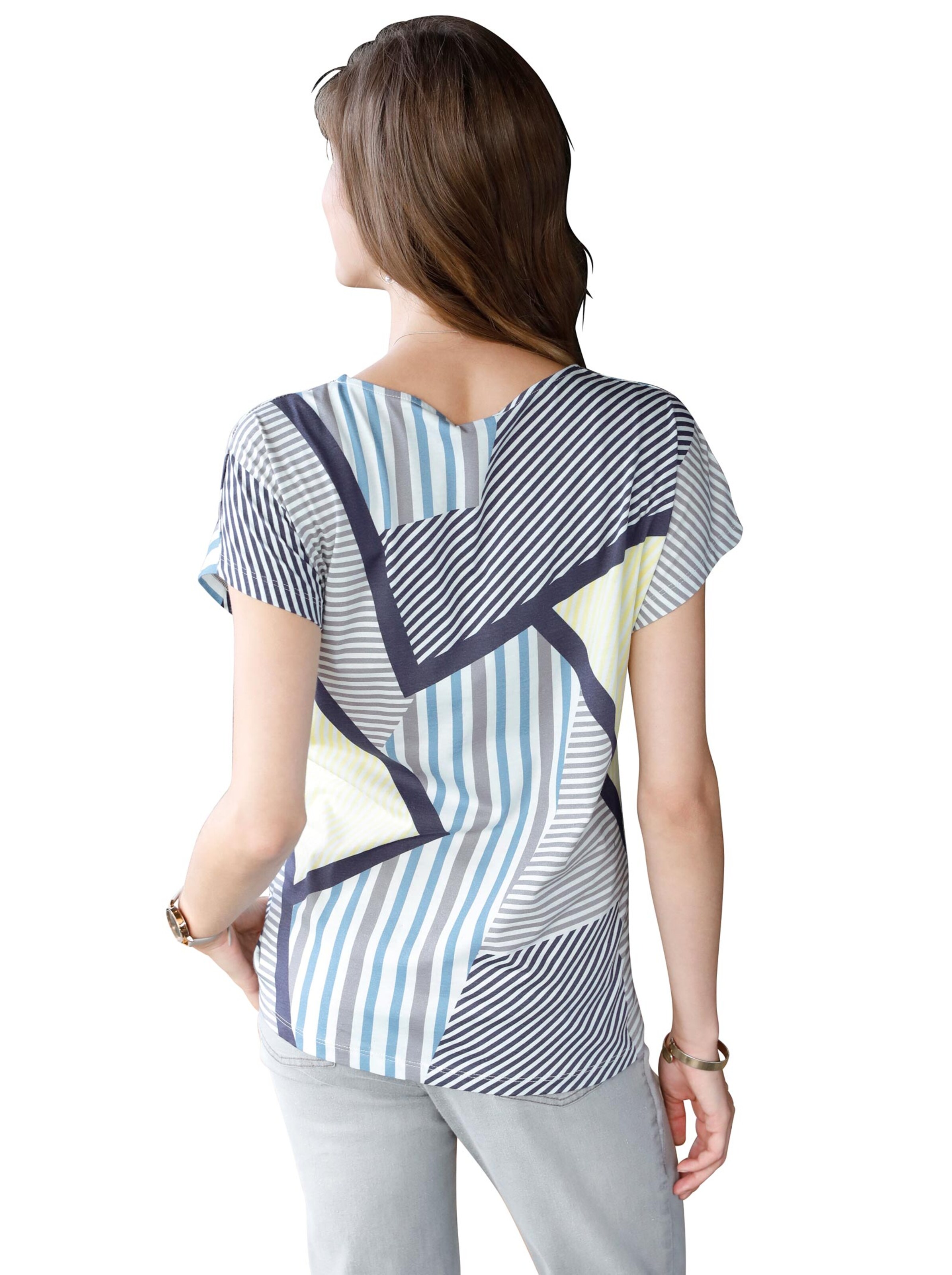 Shirt - nachtblau-zitrone-bedruckt