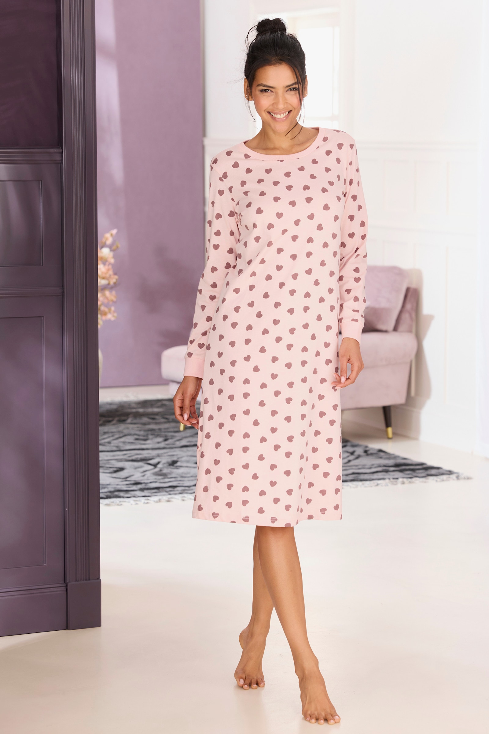 Vivance Dreams Nachthemd - rosa-gemustert