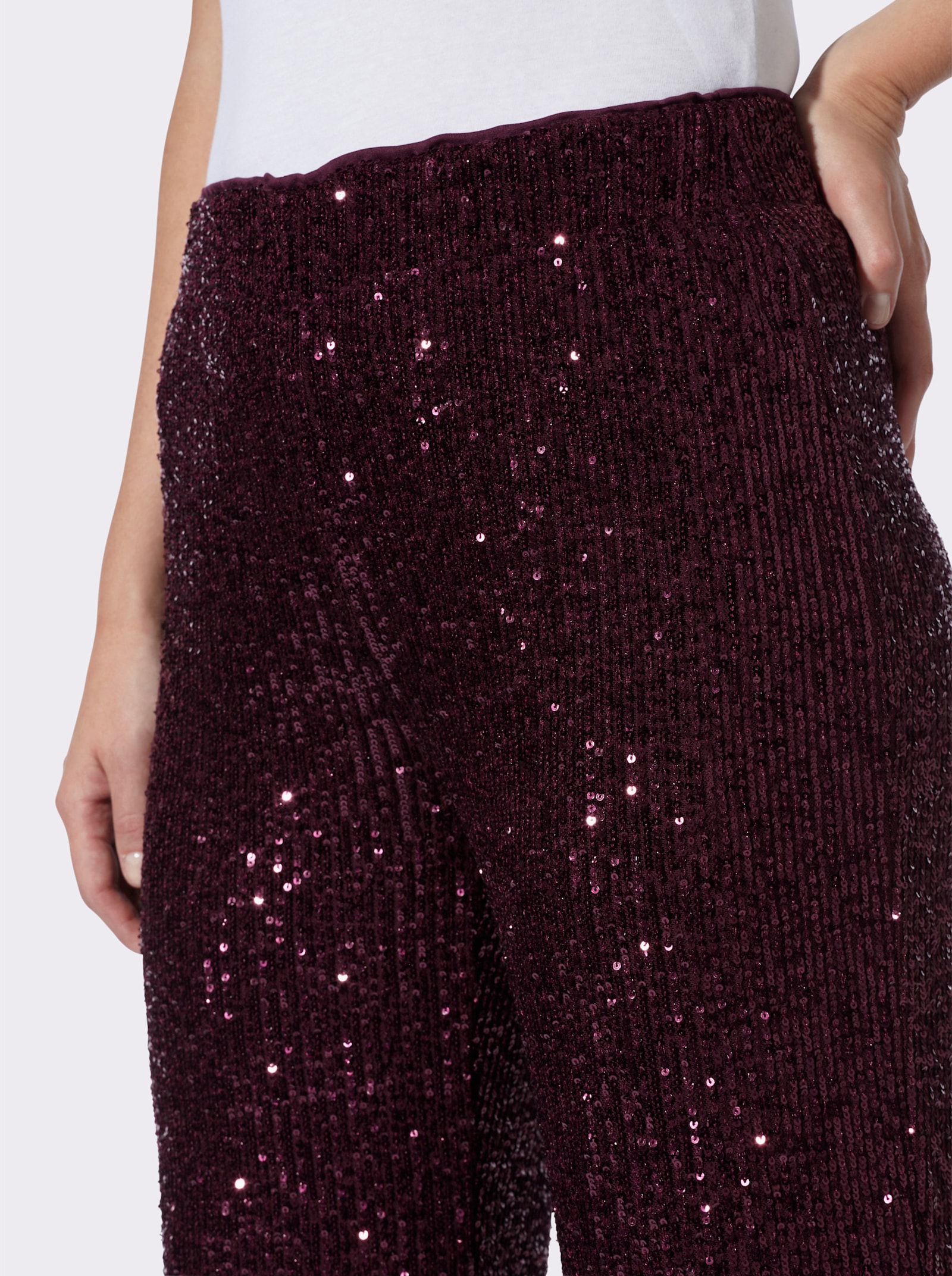 heine Schlupfhose mit funkelnden Pailletten - burgund