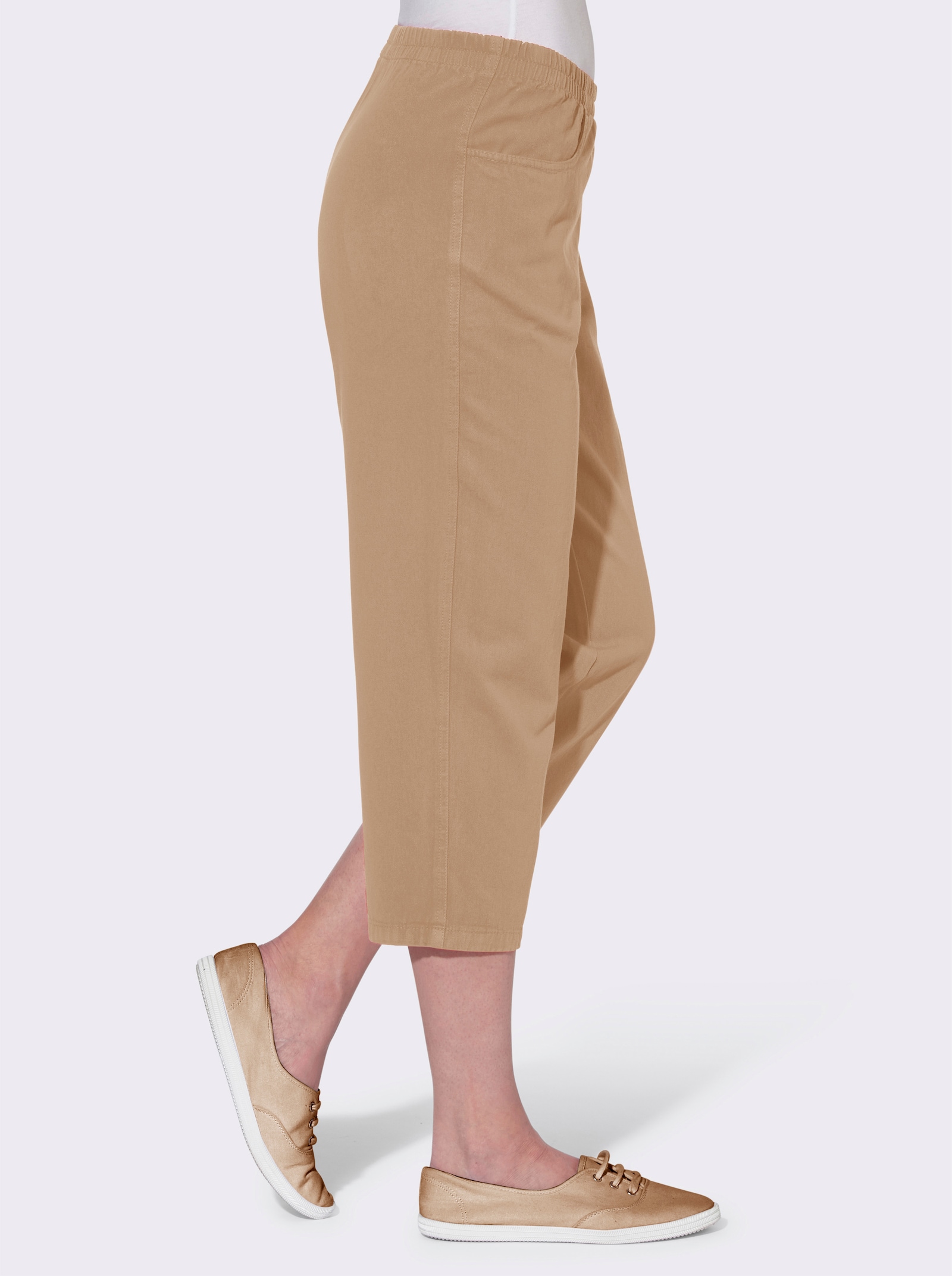 Caprihose aus reiner Baumwolle - beige
