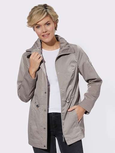 Übergangsjacke in 3D-Struktur - taupe