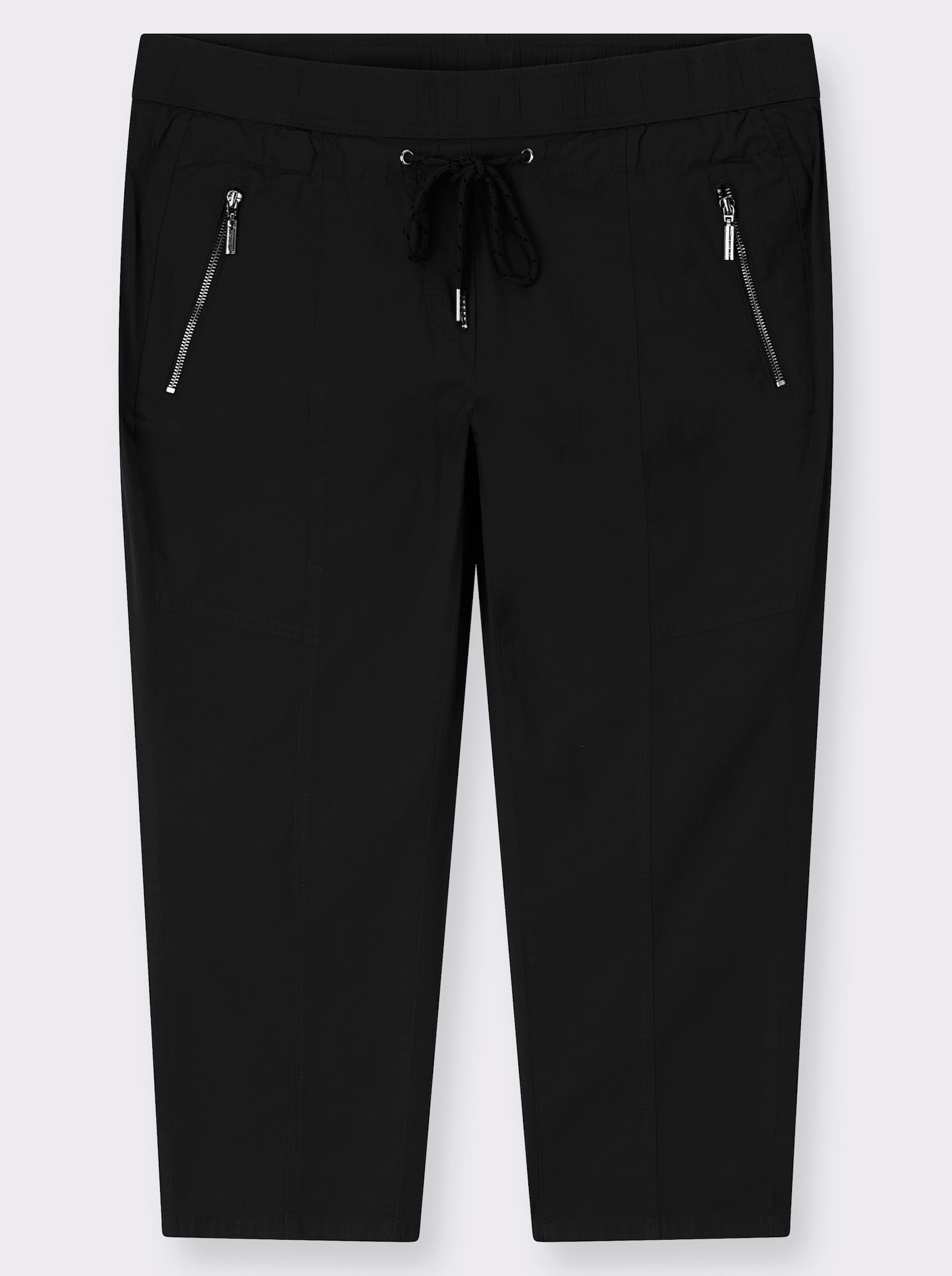  7/8-Hose mit Reißverschluss-Taschen - schwarz