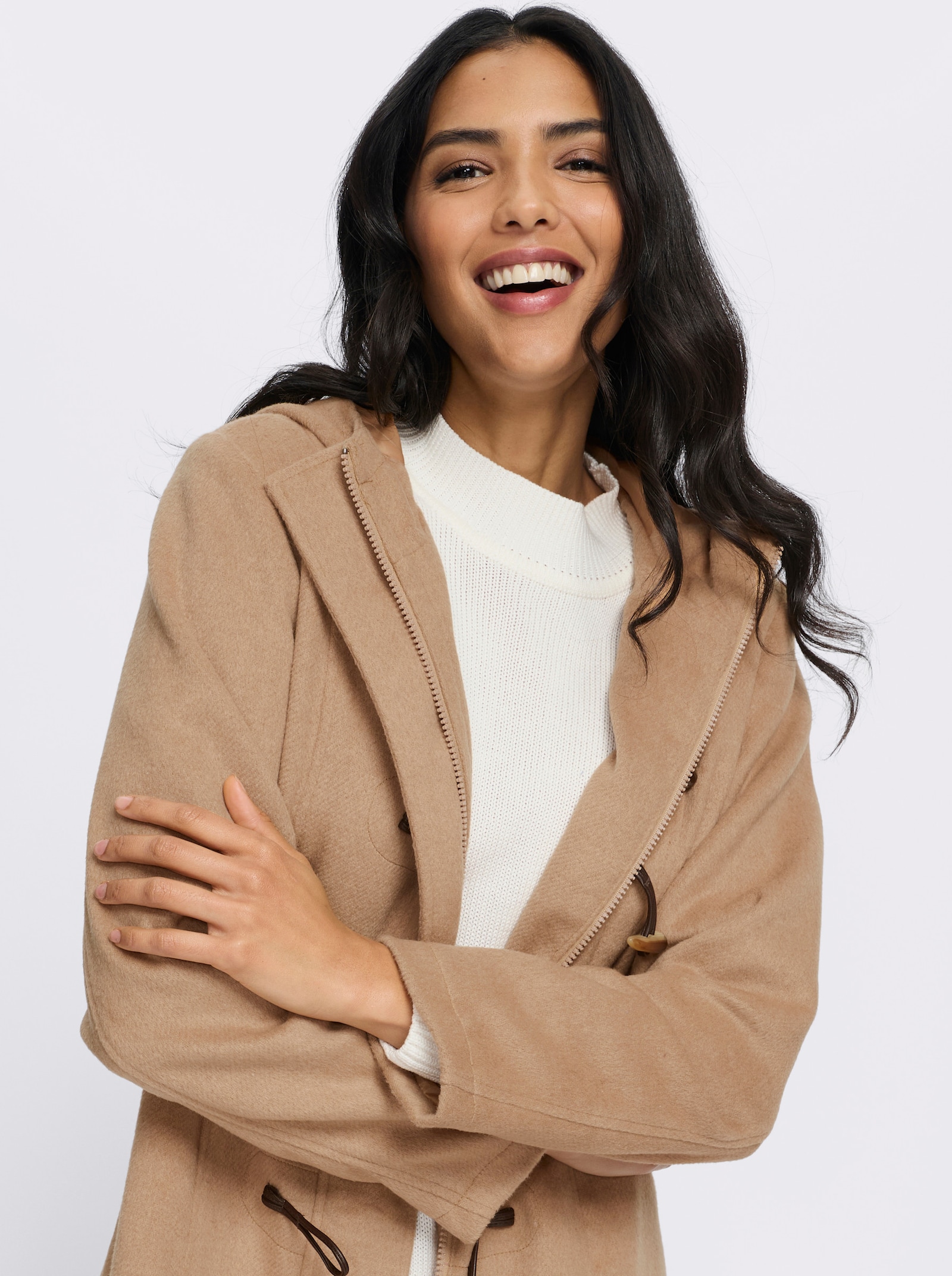 Longjacke mit Knebelknöpfen - camel