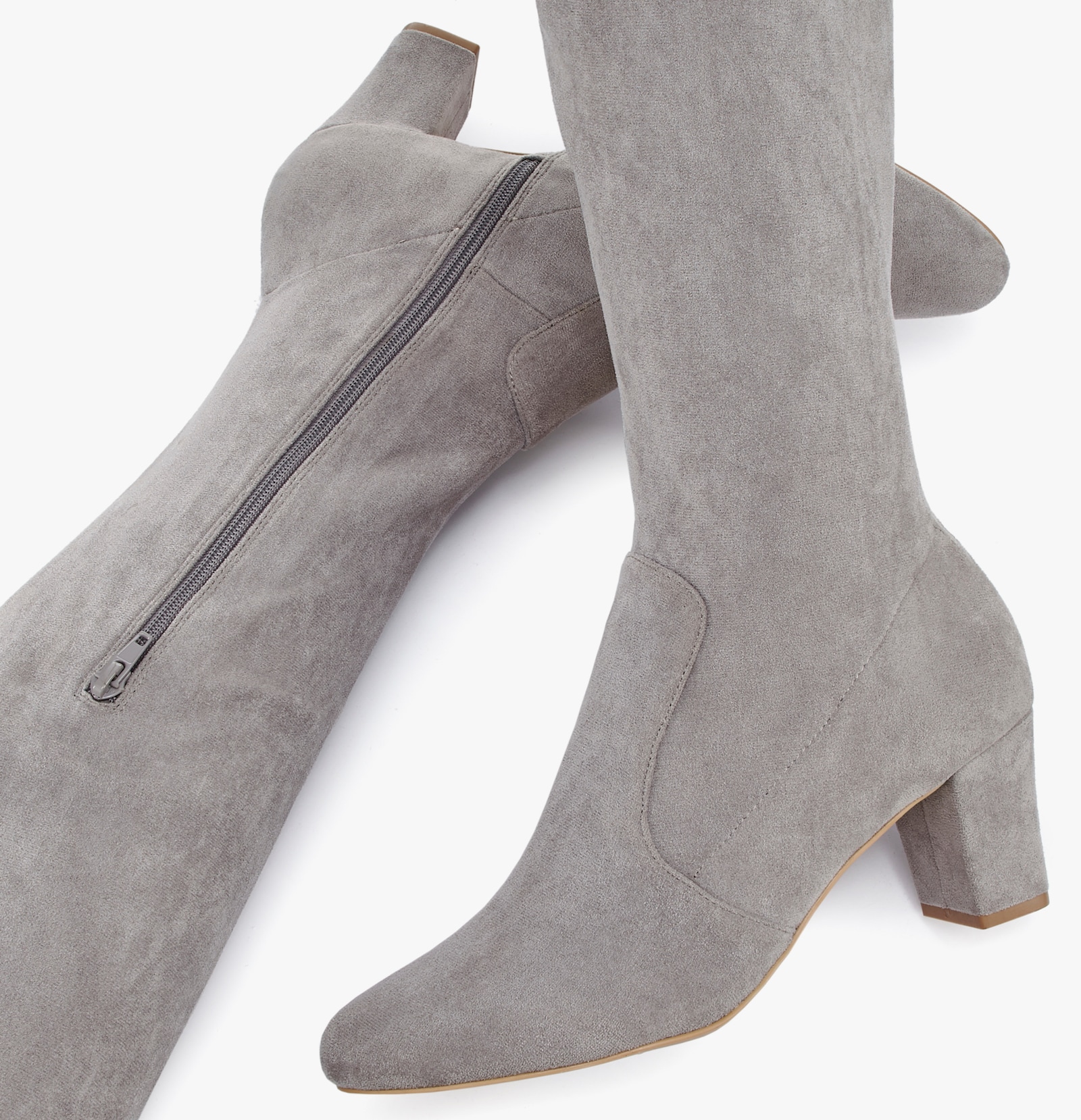 LASCANA Overkneestiefel - hellgrau