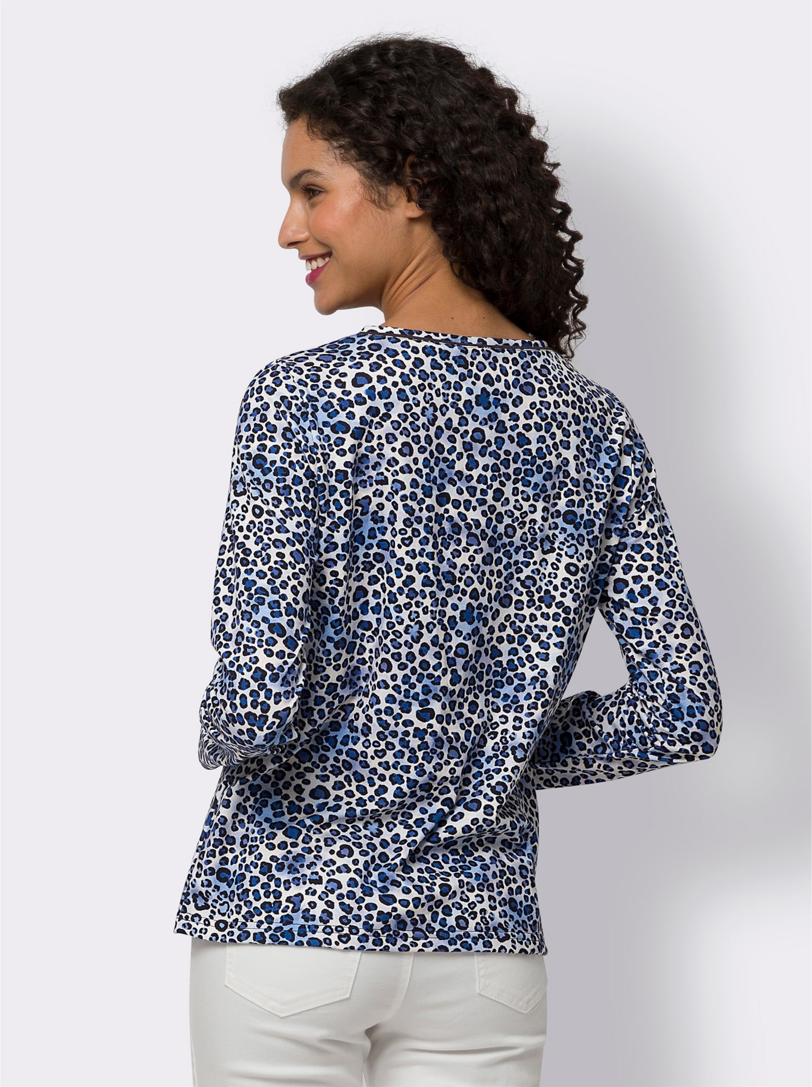 heine Print-Shirt mit Animal-Dessin - champagner-taubenblau-bedruckt