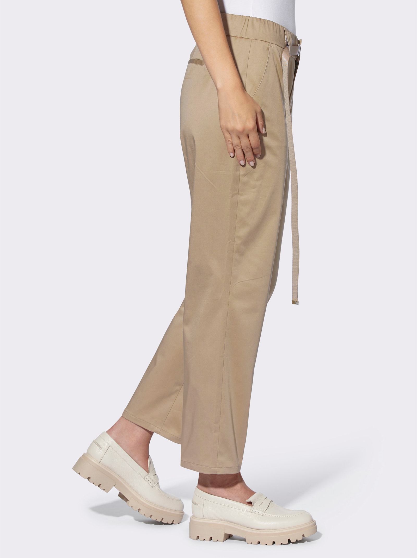 heine Chinohose mit dezentem Glanz - sesam