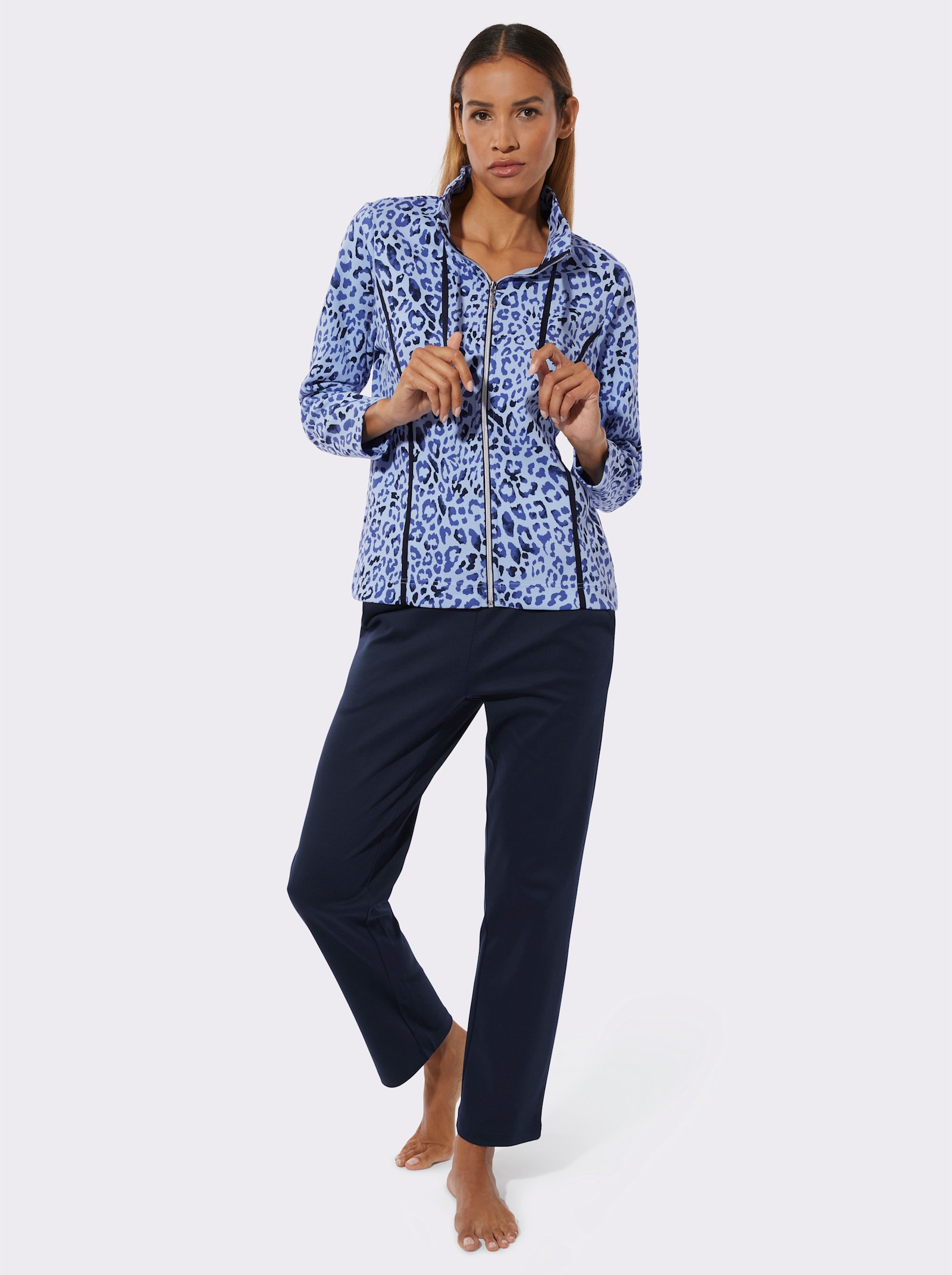 Hajo Tenue détente en fibre thermorégulatrice - marine-bleu glacier imprimé