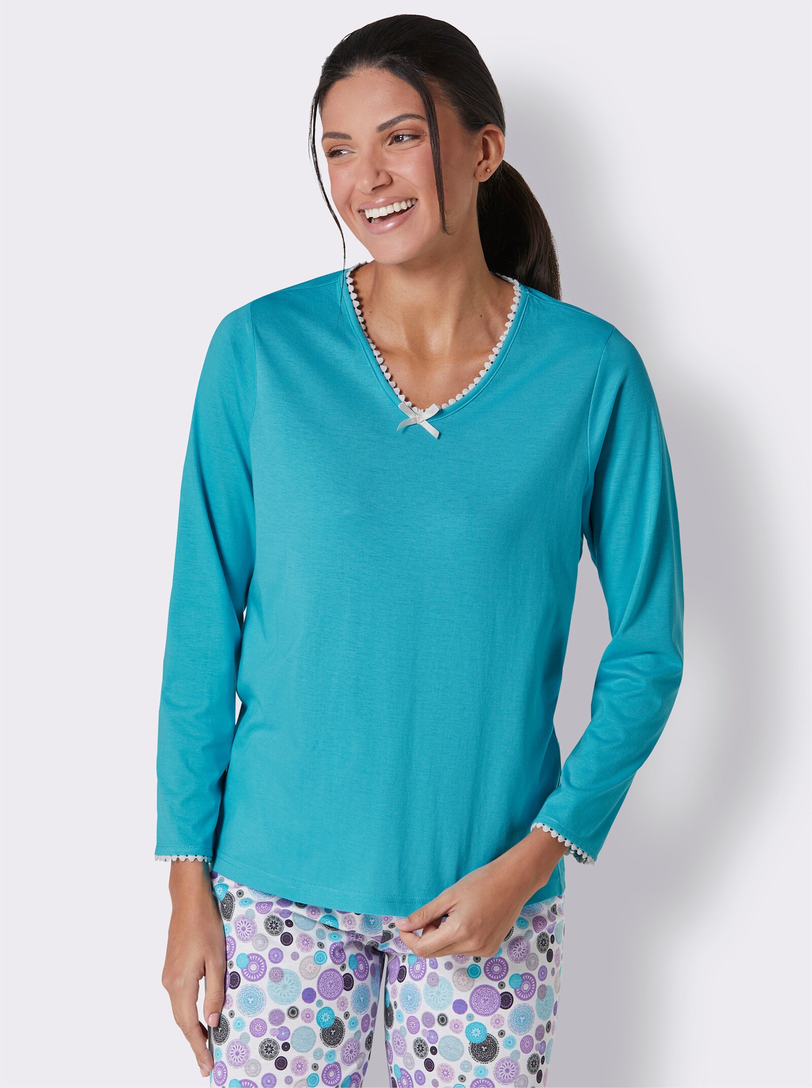 wäschepur Schlafanzug-Shirt - türkis