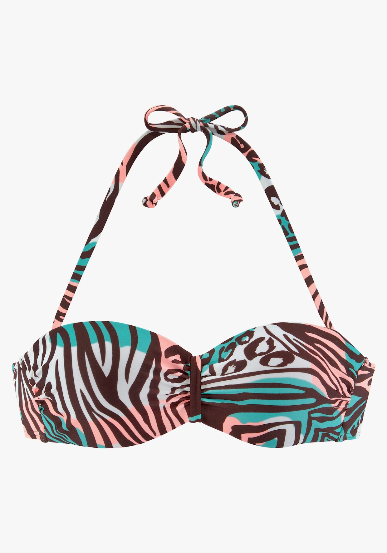 Venice Beach Bandeaubikinitop met beugel - turquoise geprint