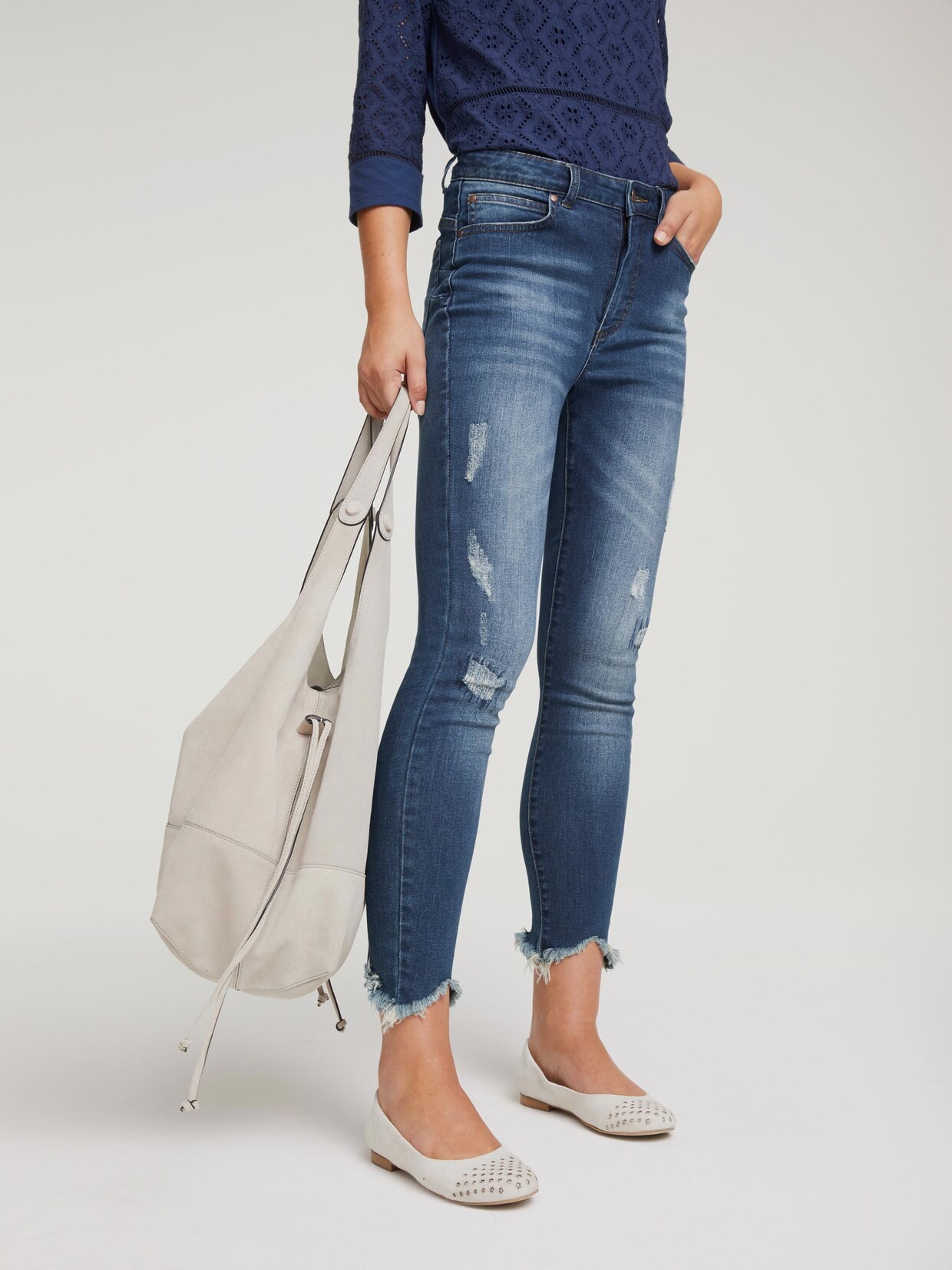 Linea Tesini Bauchweg-Jeans - blue denim