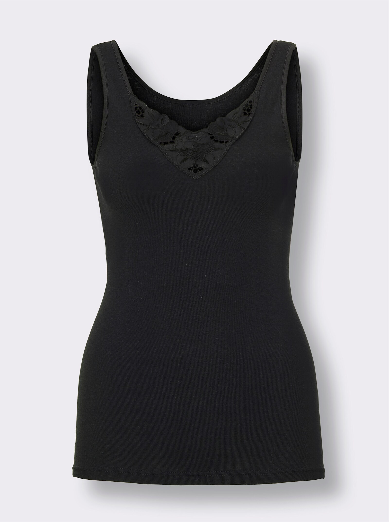 wäschepur Hemd met batistmotief - zwart