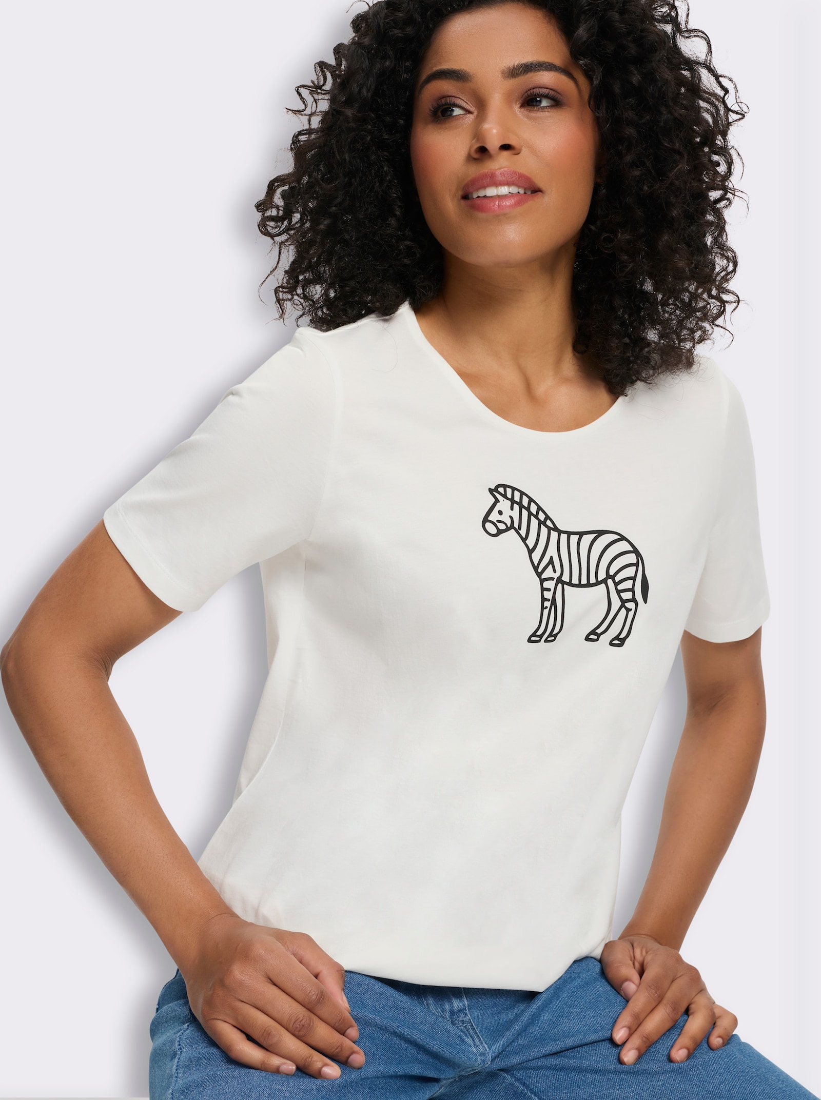 Shirts (2 stuks) - ecru + ecru/zwart bedrukt