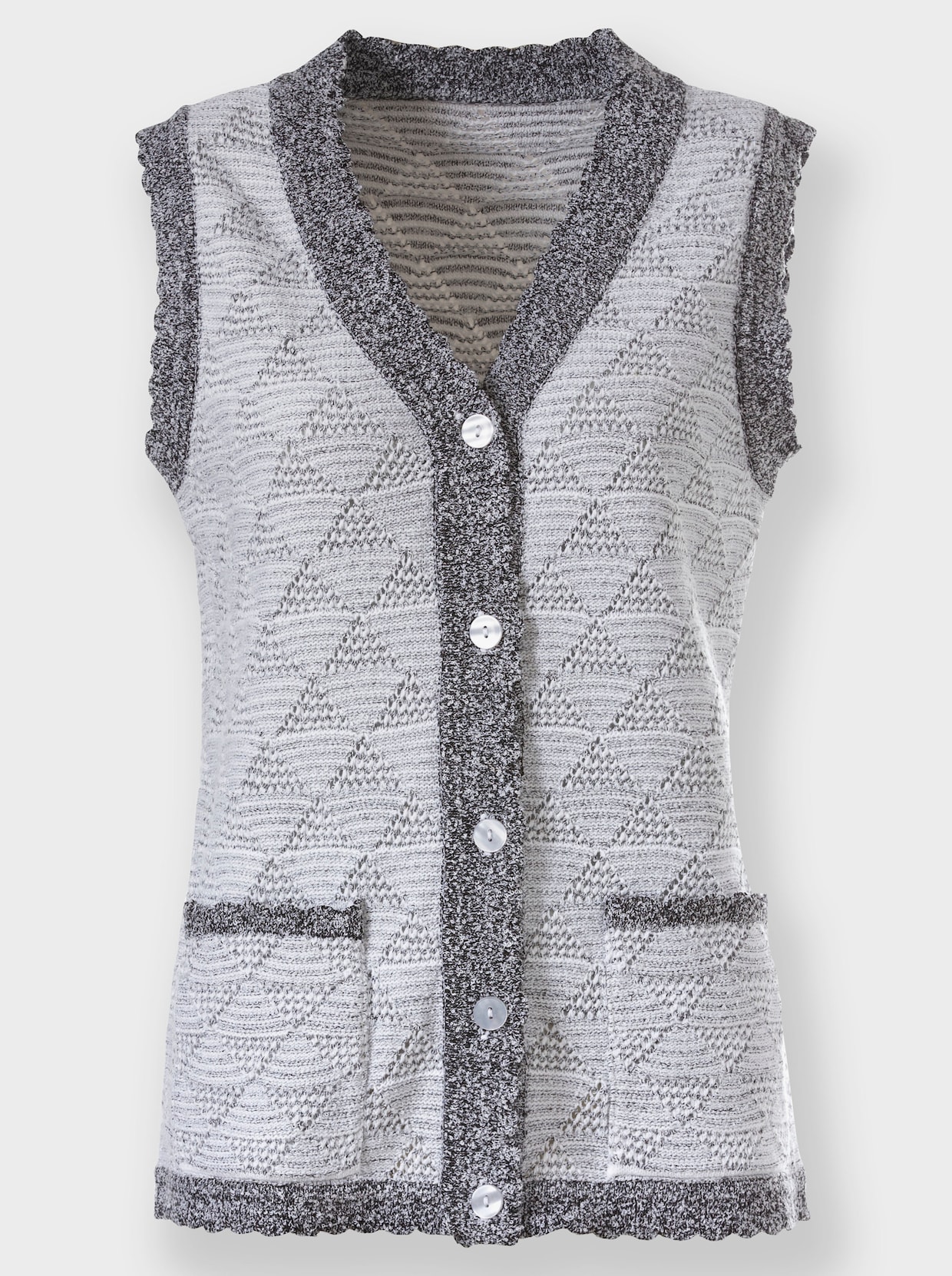 Vest - wit/zwart gedessineerd
