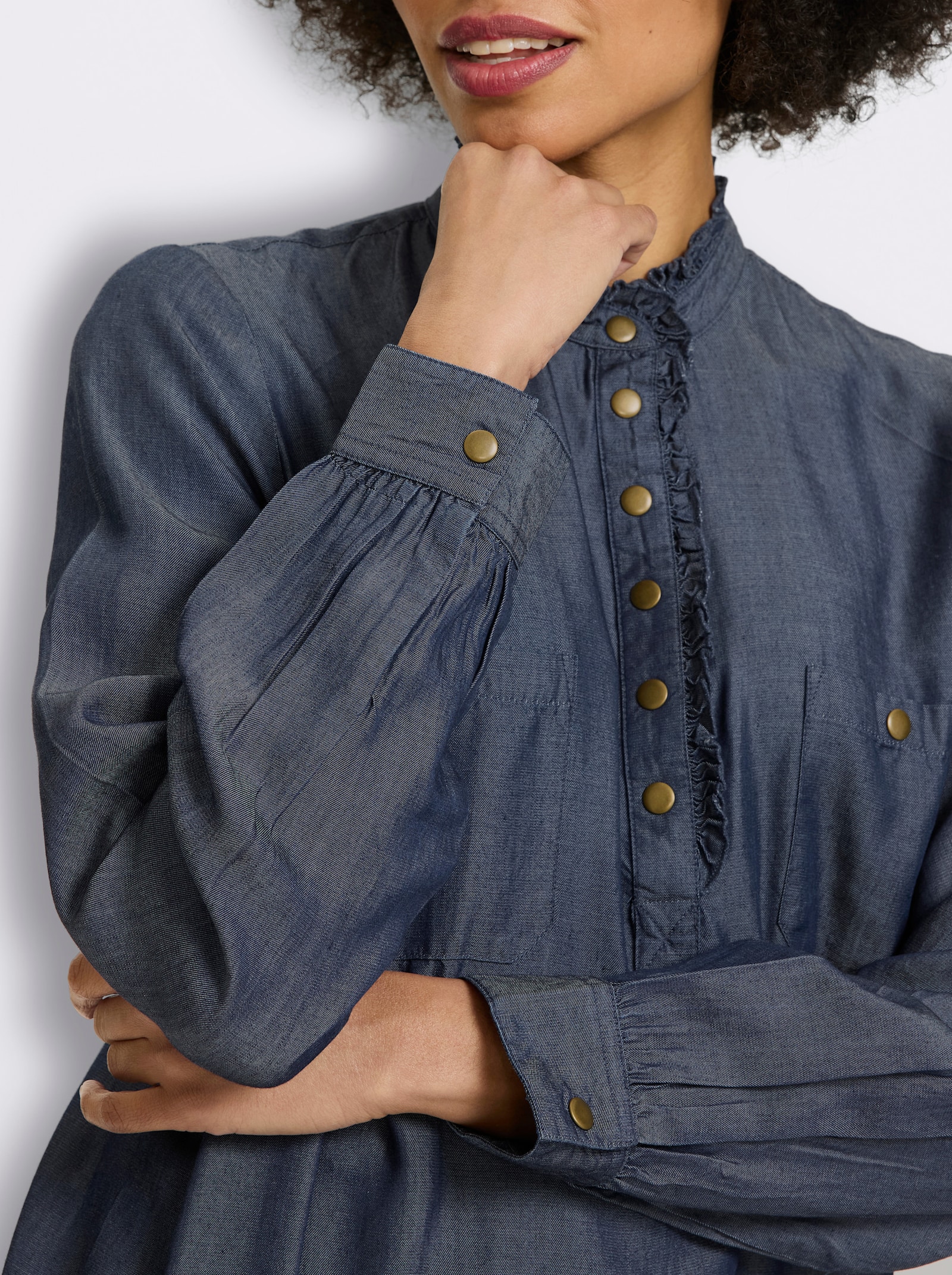 heine Blusenkleid in Denim-Optik - dunkelblau